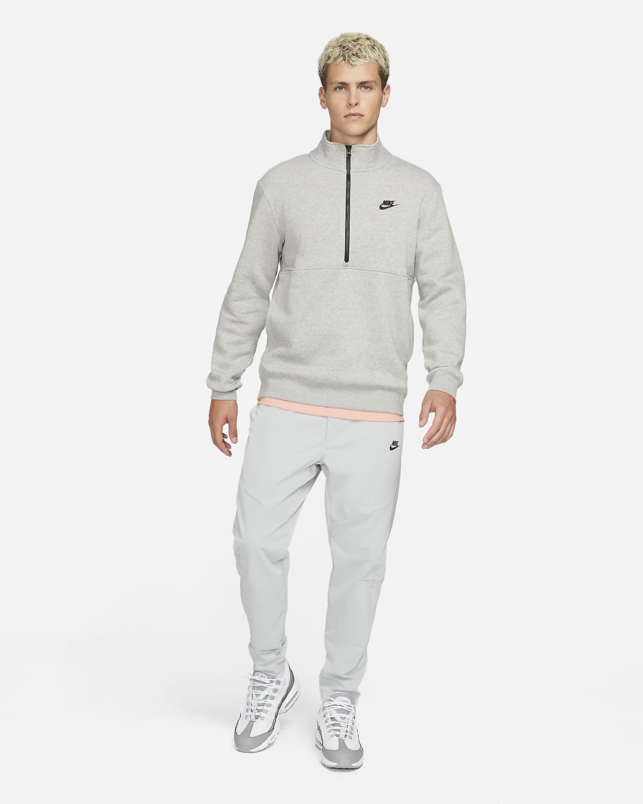 nike sweatshirt with zipper in back