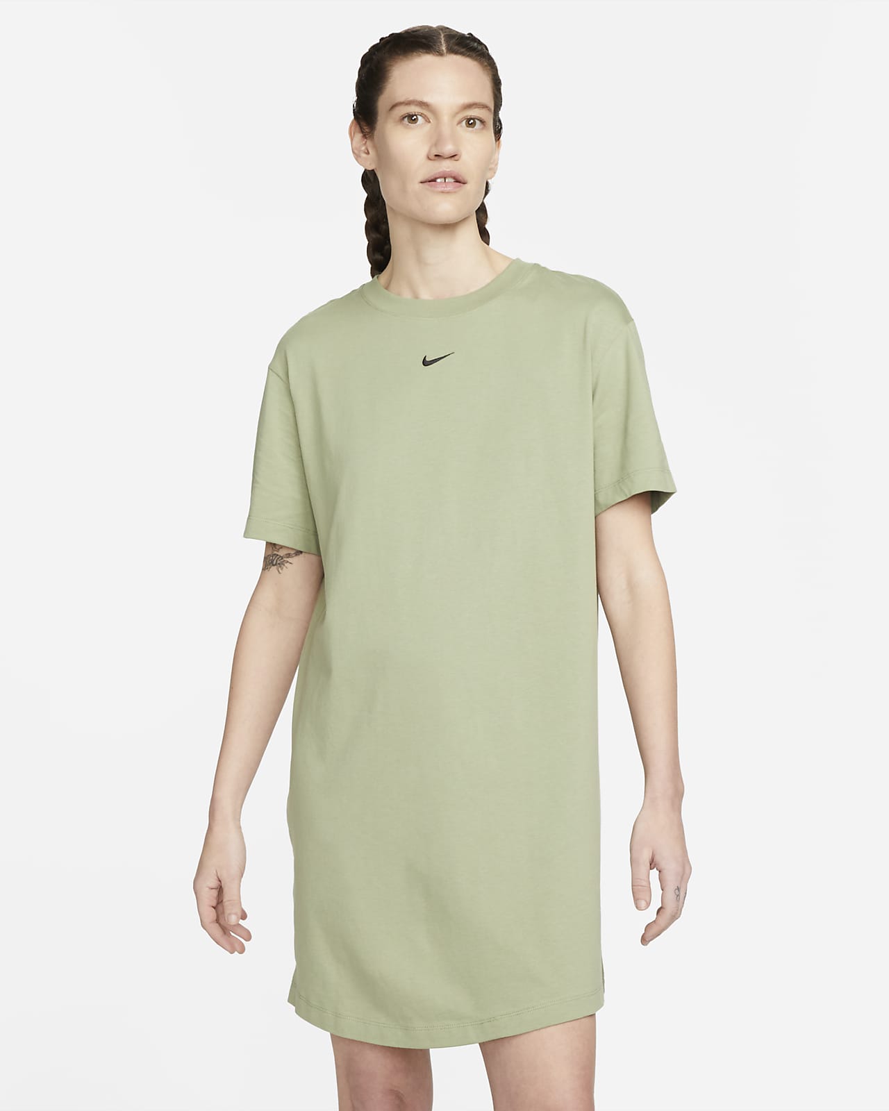 Curved Hem Relaxed Fit Oversized Cotton T-shirt