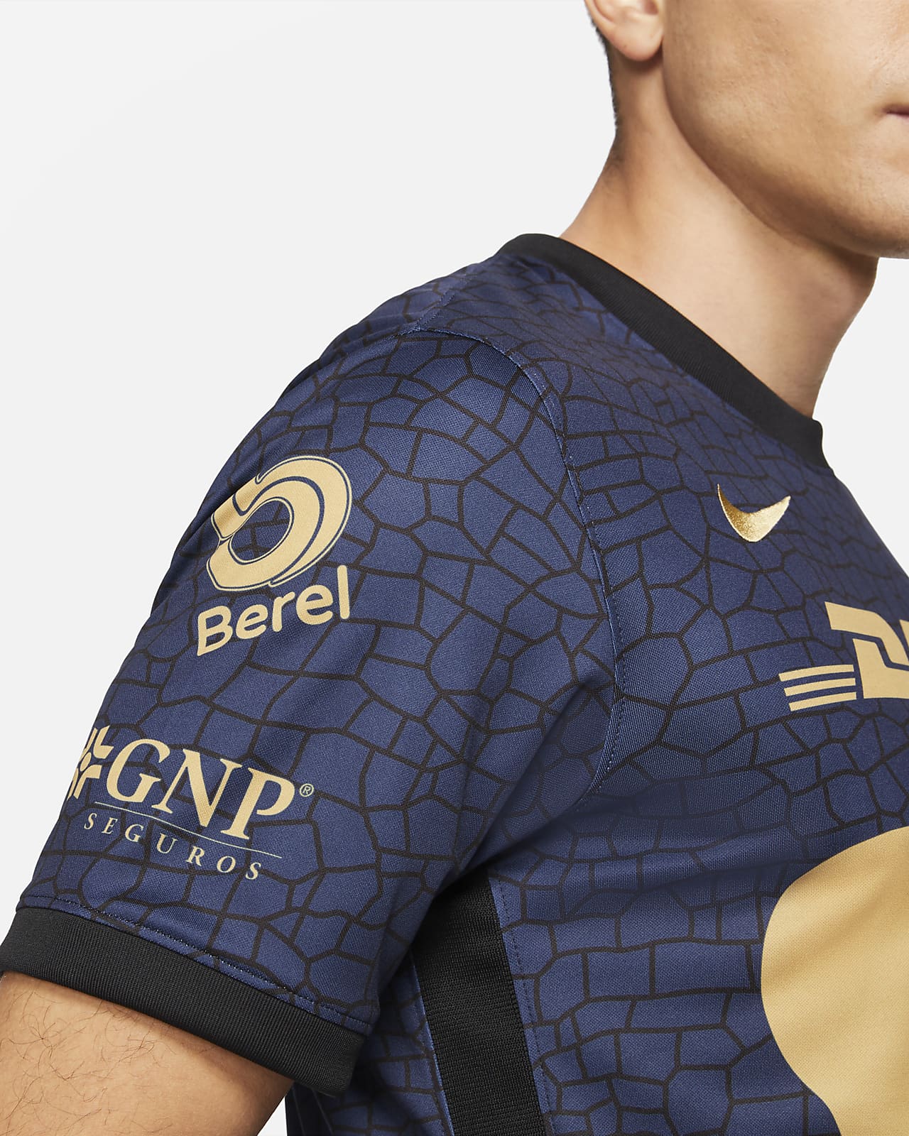 Pumas UNAM 2021/22 Stadium Uit Nike voetbalshirt met Dri-FIT voor heren.  Nike BE