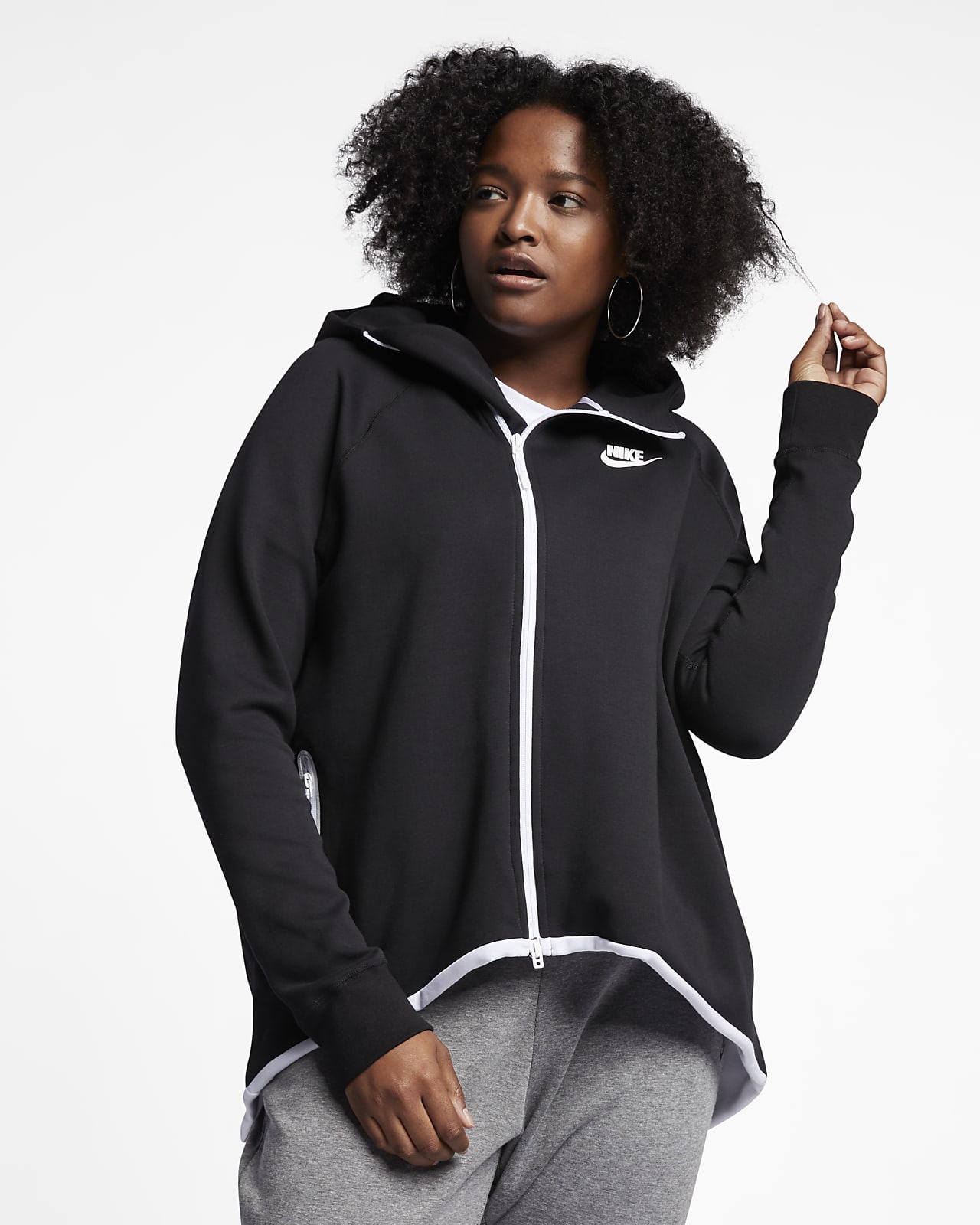 Nike Sportswear Tech Fleece Women's Oversized Full-Zip Hoodie Cape.