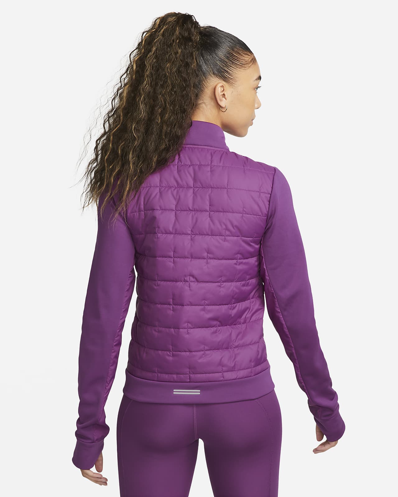 Nike Women's Therma-Fit Synthetic Fill Full Zip Running Vest Sz L  DD6035-622 B3