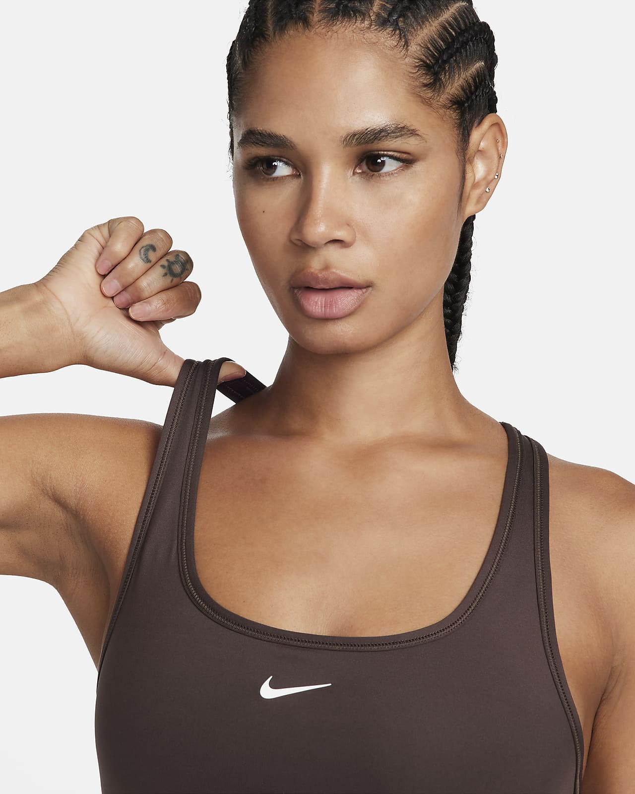 Nike Swoosh Flyknit sports-BH uten innlegg og med mye støtte til dame. Nike  NO