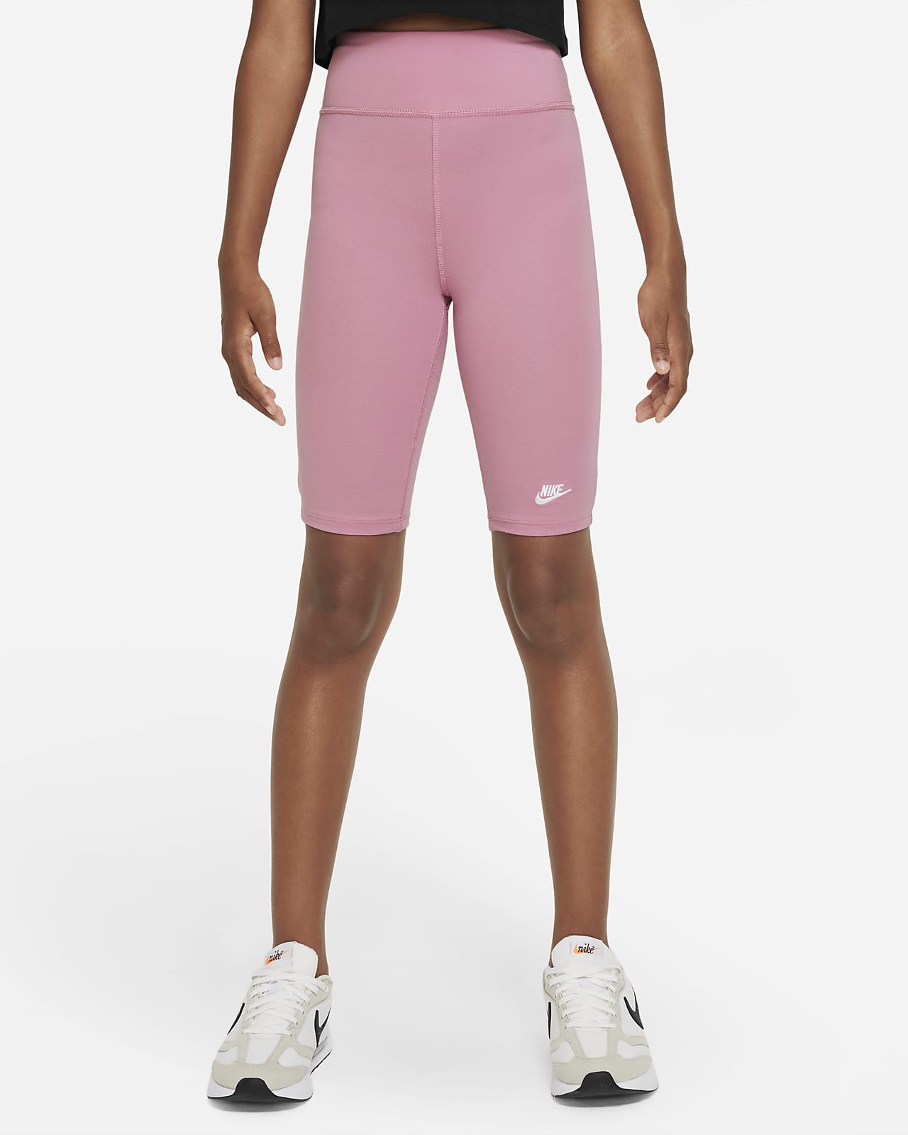 Cykelshorts med hög midja 23 cm Nike Sportswear för ungdom (tjejer)