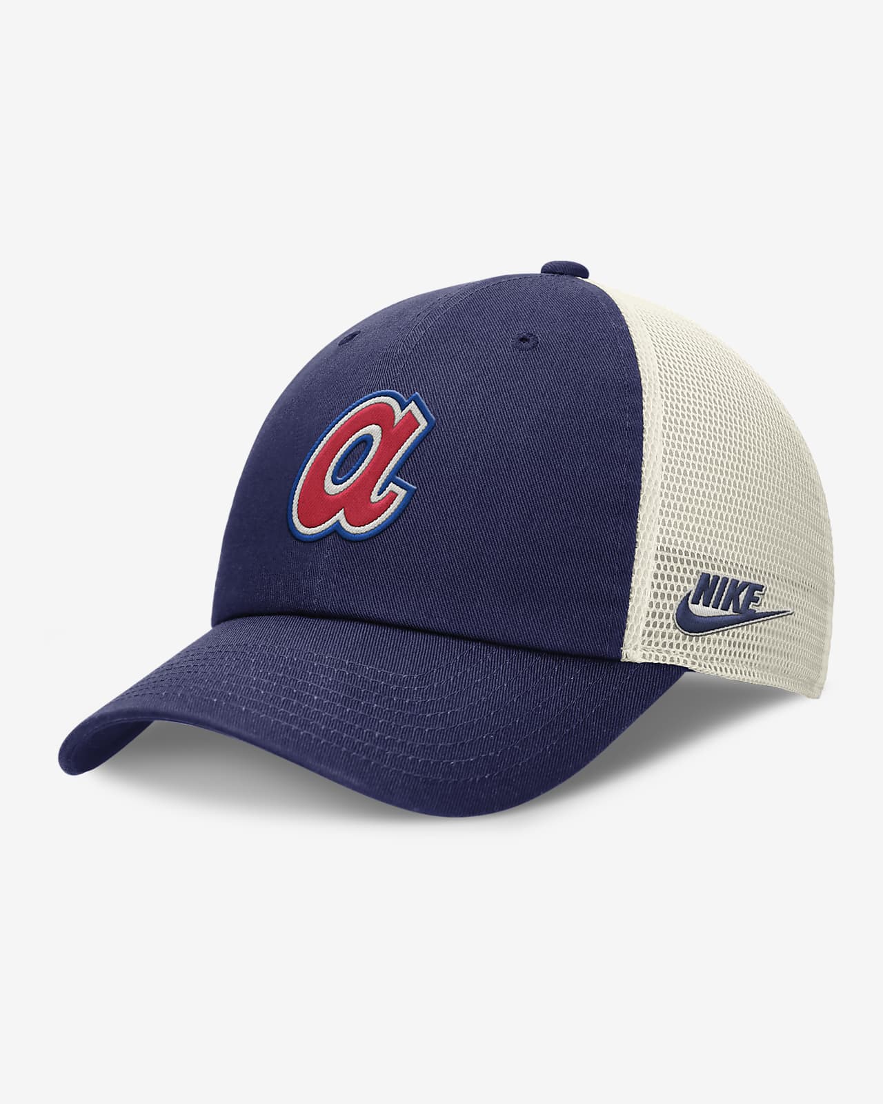 Atlanta Braves Rewind Cooperstown Club Men's Nike MLB Trucker Adjustable Hat.