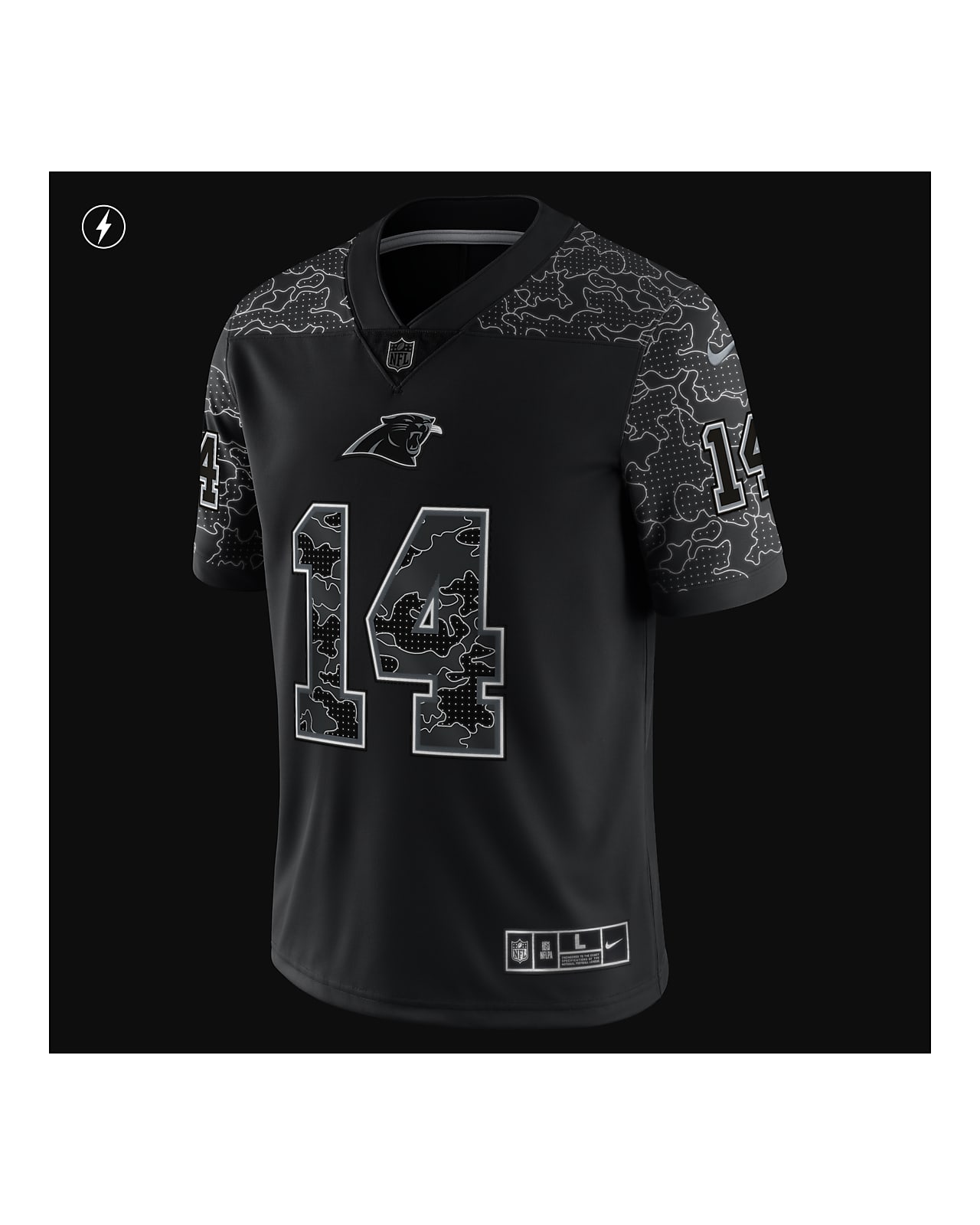 Men's Nike Sam Darnold Black Carolina Panthers Rflctv Limited Jersey Size: Small