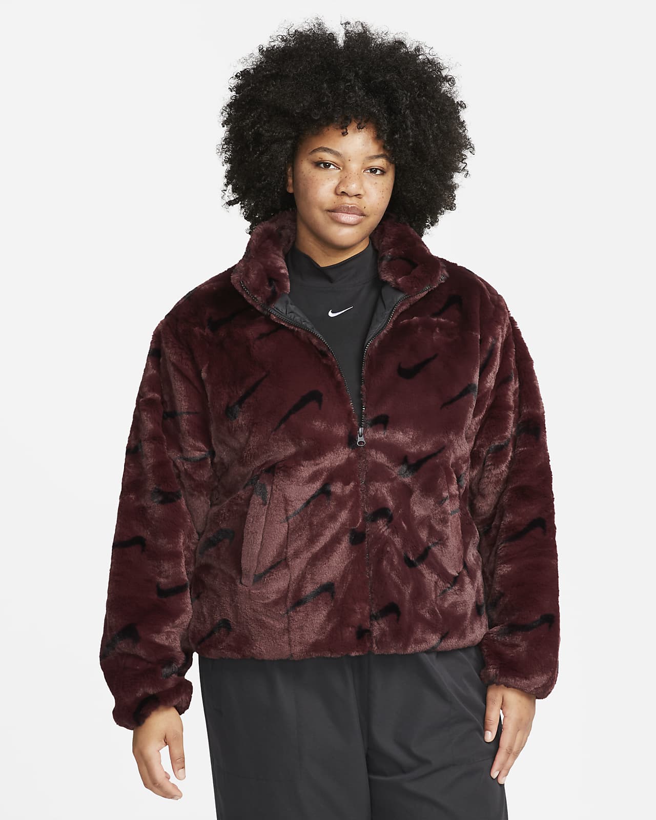 Nike Sportswear Women's Faux Fur Jacket (Plus Size). Nike LU