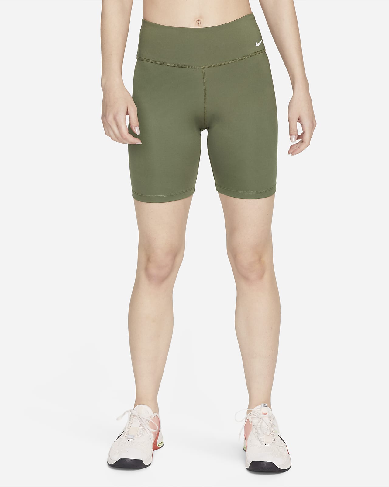 Nike One Biker-Shorts mit mittelhohem Bund für Damen (ca. 18 cm)