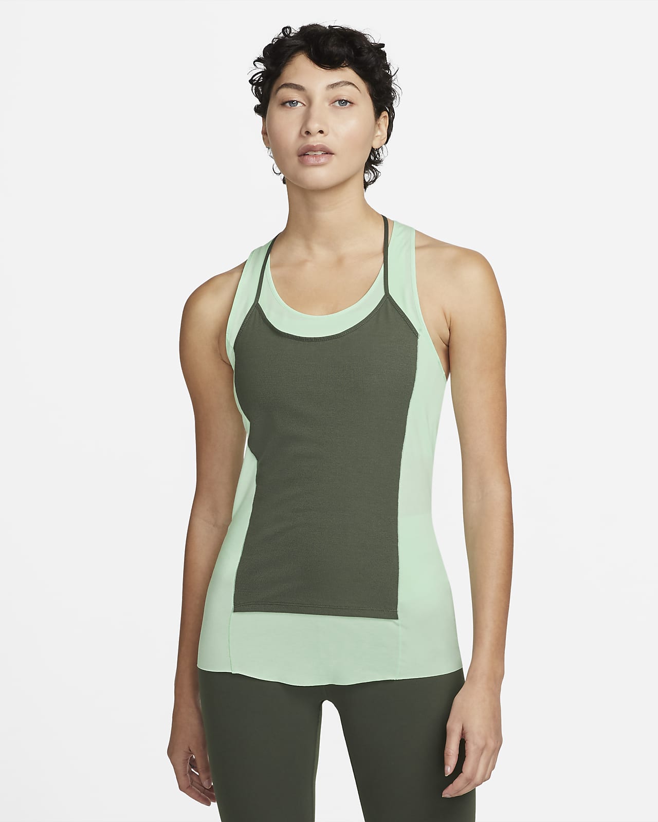 Camiseta de tirantes de tela de canalé para mujer Nike Yoga Luxe SE