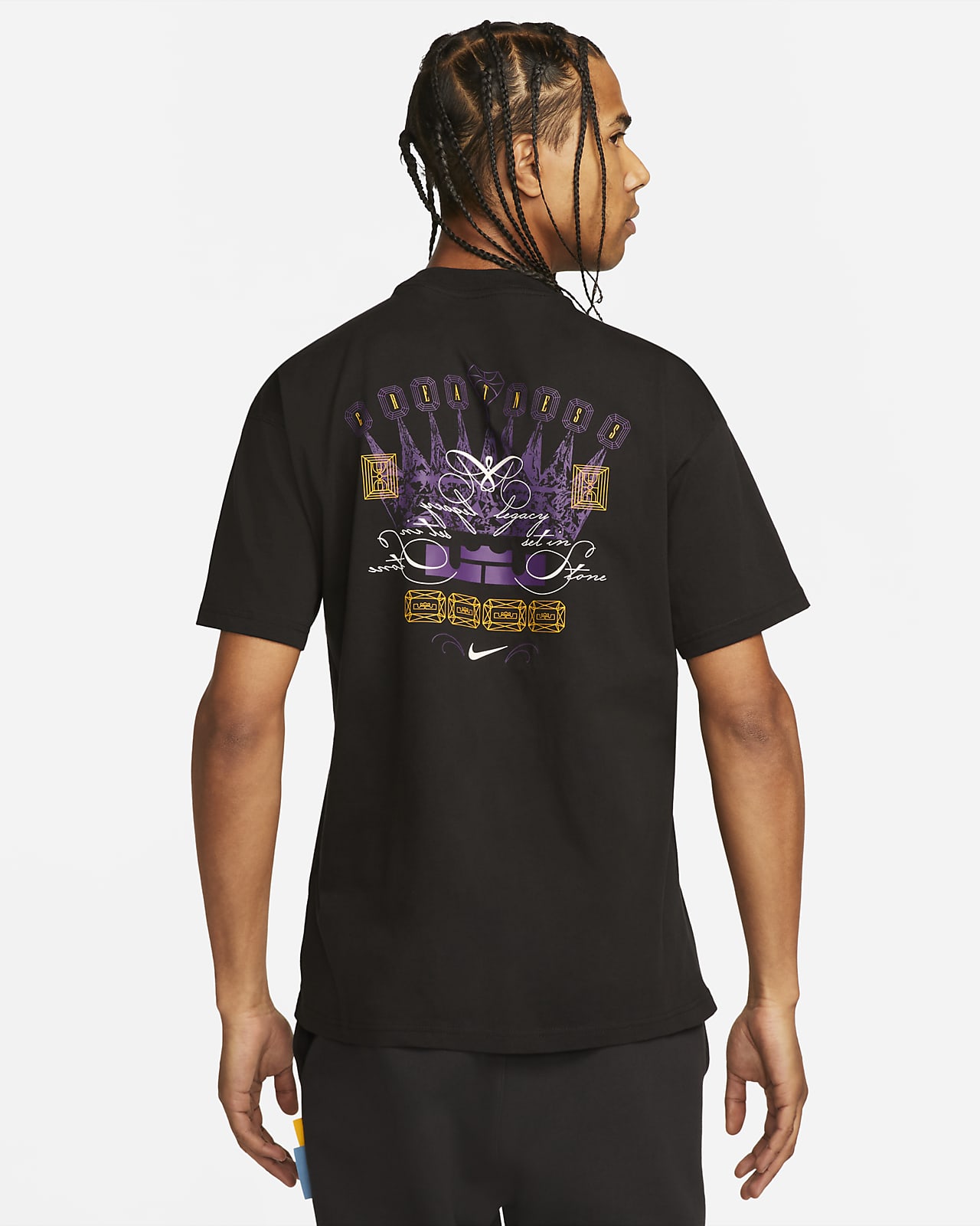 Los Angeles Lakers Nike Men's NBA Max90 T-Shirt in Black, Size: Large | DX9914-010