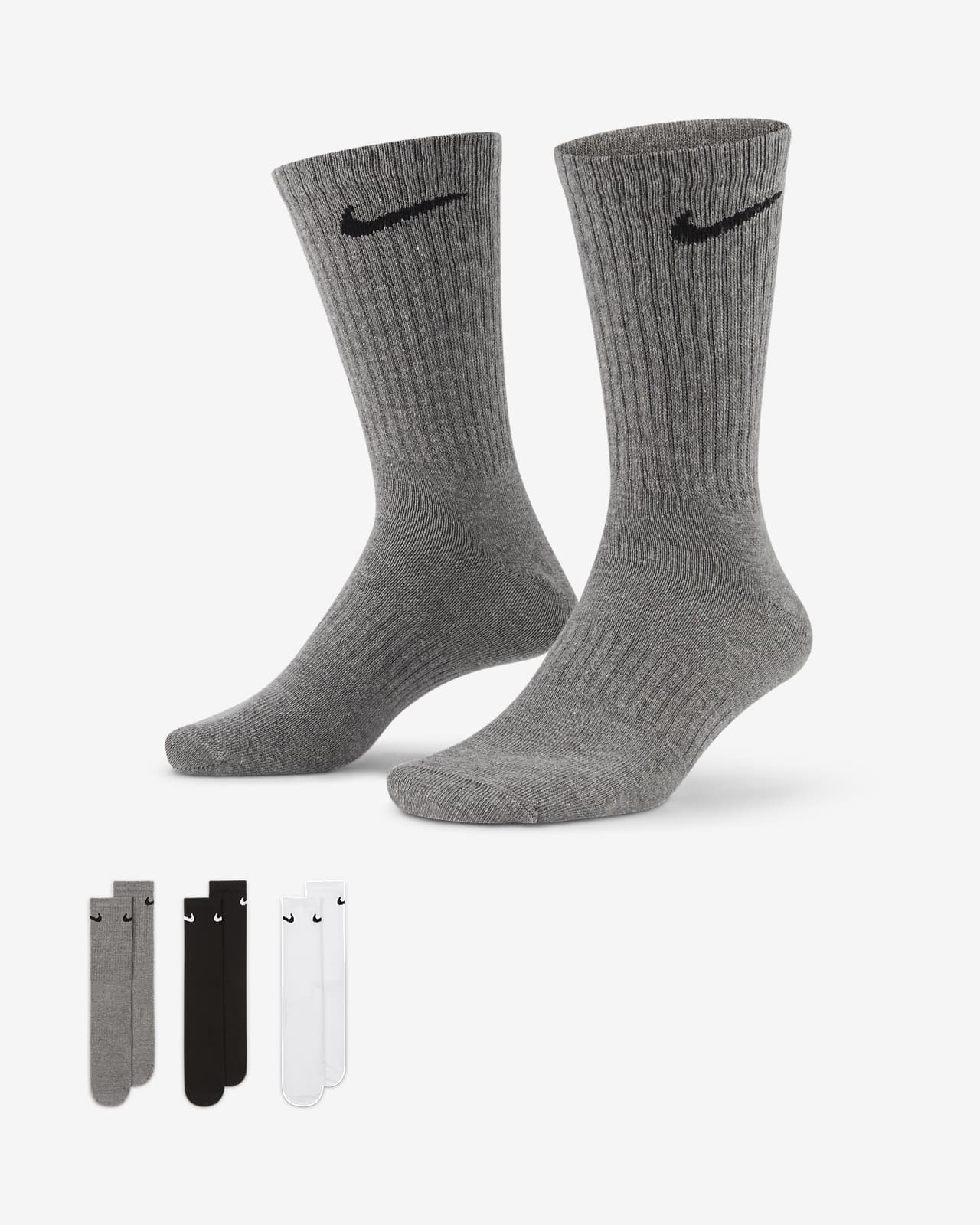 Κάλτσες προπόνησης μεσαίου ύψους Nike Everyday Lightweight (3 ζευγάρια)