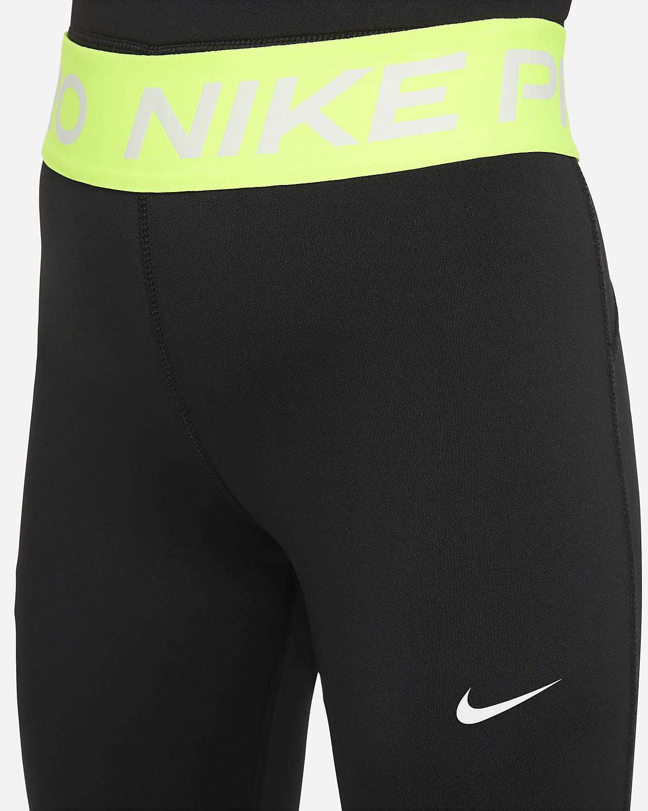 Nike, Pants & Jumpsuits, Nike Pro Sports Leggings Womens Xs Neon Yellow  Black Compression Patchwork Capri