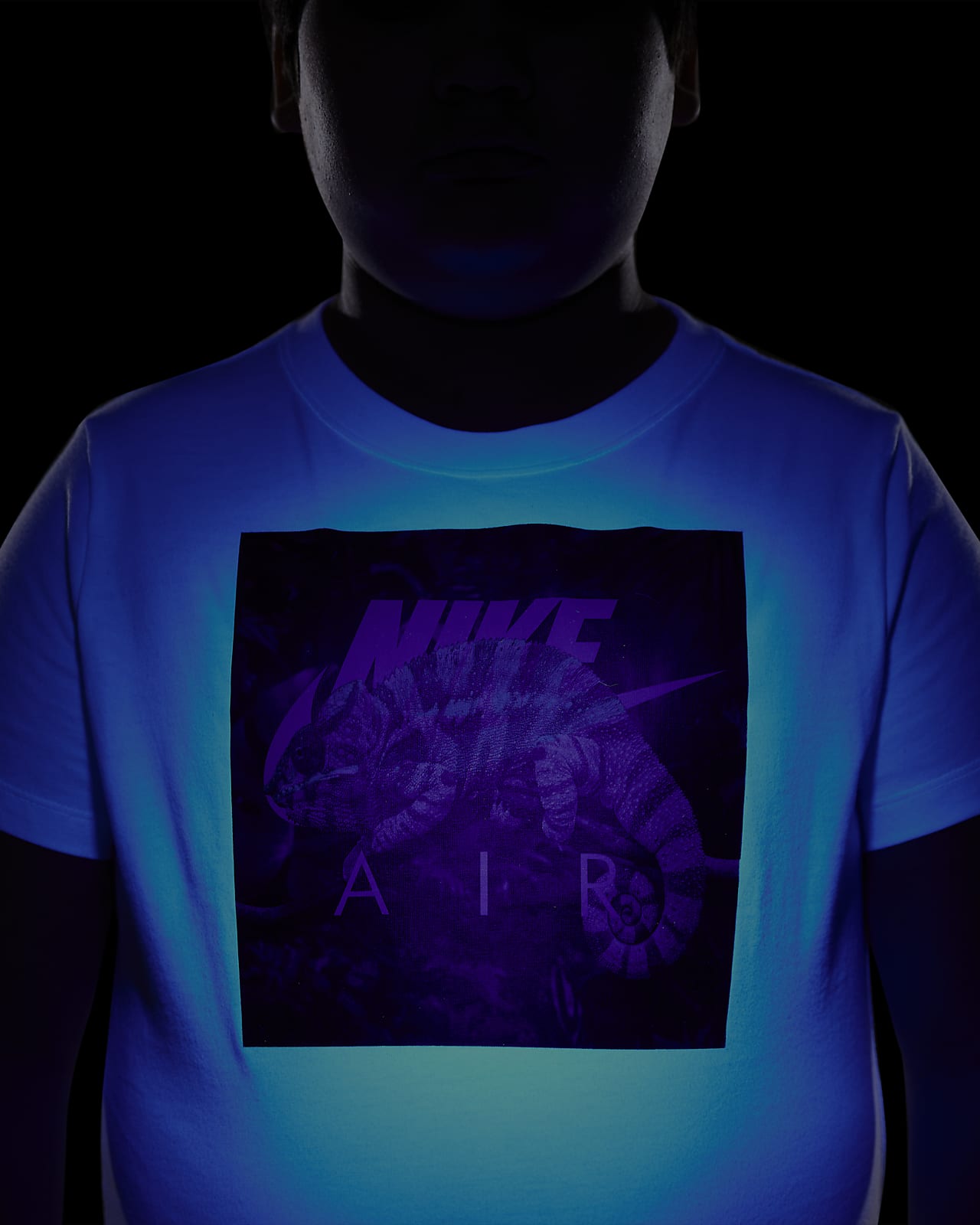 purple and blue nike shirt
