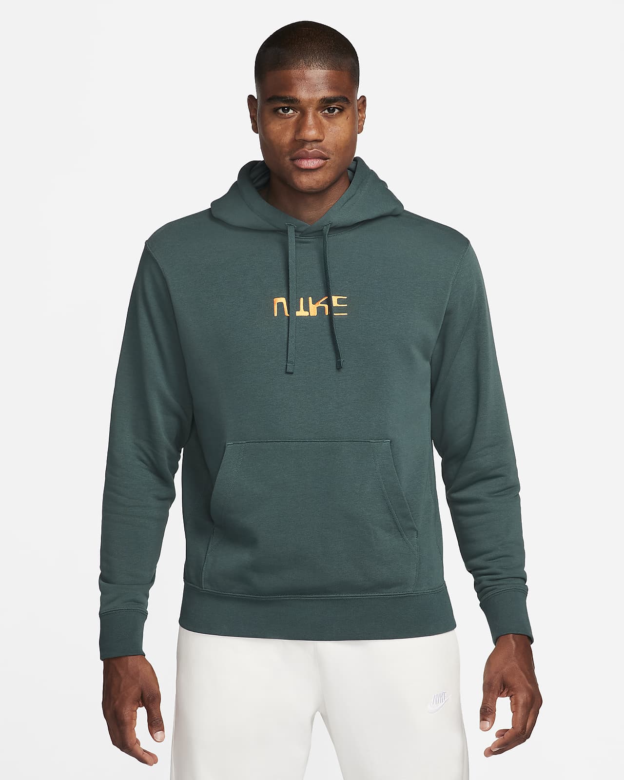 Nike Men's Club Fleece Pullover Soccer Hoodie, Medium, Deep Jungle