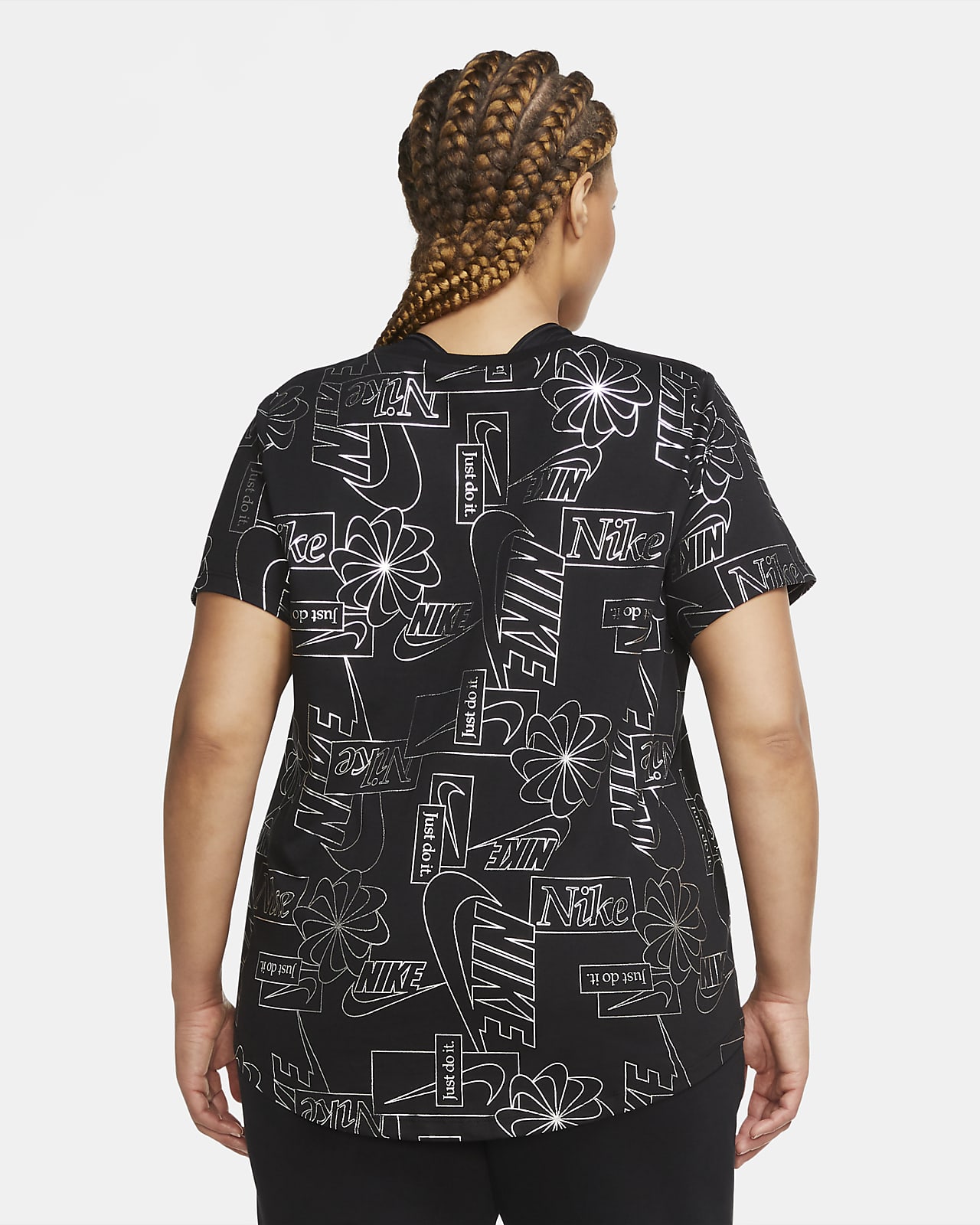 nike rally metallic clash print crew