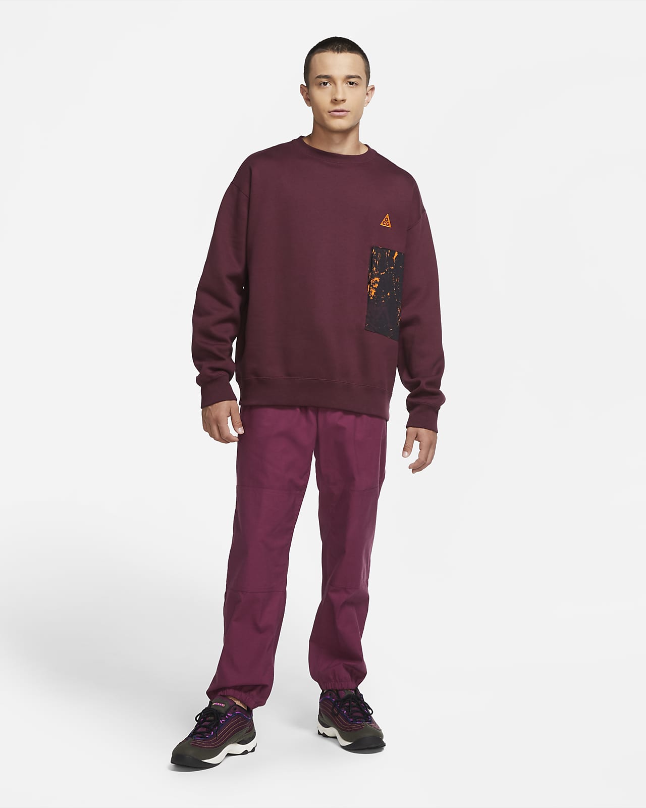 Maroon Nike Crew Neck Sweatshirt Online 