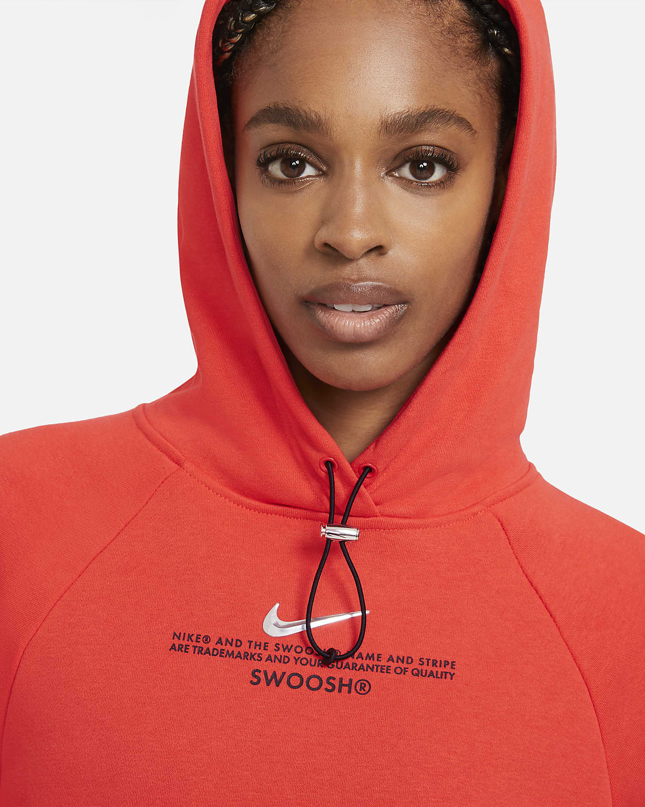 orange nike swoosh hoodie