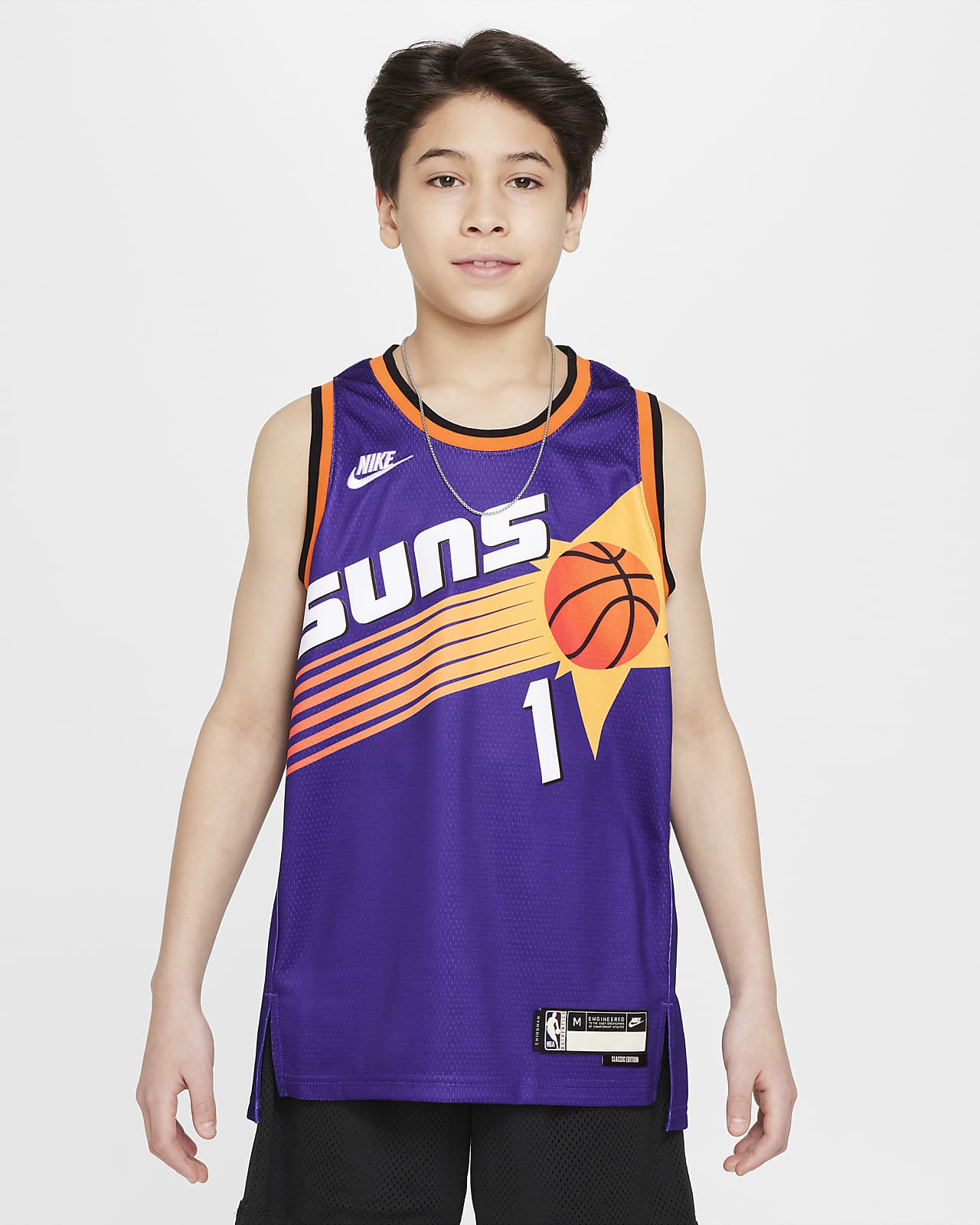 Devin Booker Phoenix Suns-Nike Dri-FIT NBA Swingman-trøje til større børn