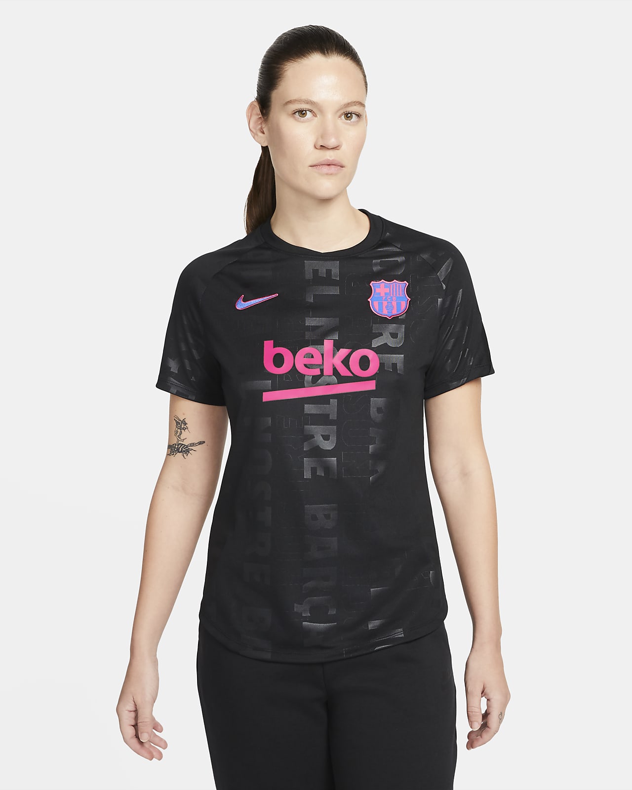 FC Barcelona Nike Dri-FIT Pre-Match-Fußballoberteil für Damen