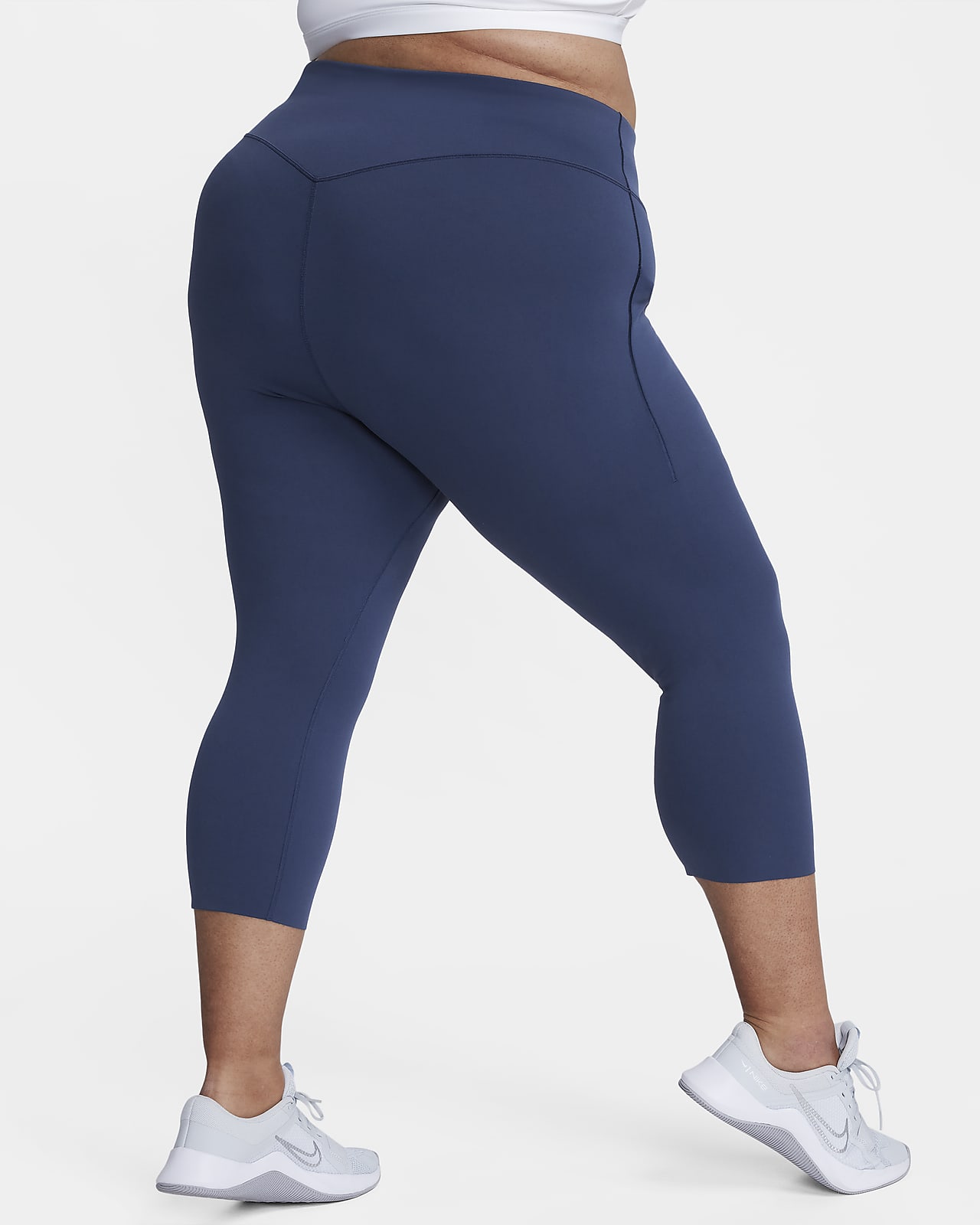 Nike Women's Universa Medium-Support High-Waisted 7/8 Leggings with Pockets  in Blue - ShopStyle
