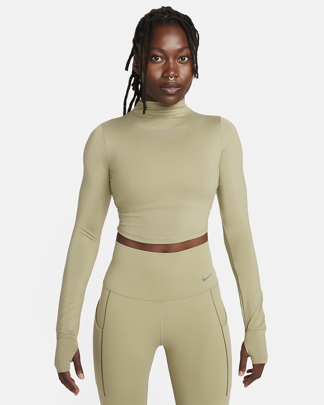 Nike Dri-FIT One Luxe Women's Long-Sleeve Cropped Top.