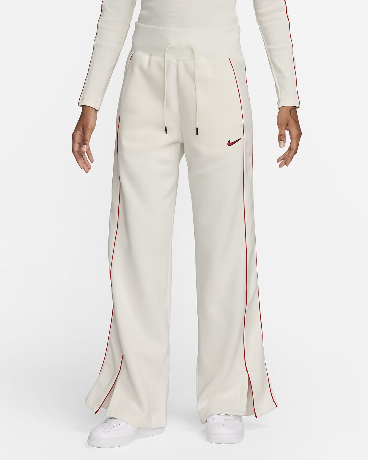 Γυναικείο ψηλόμεσο παντελόνι φόρμας με ανοιχτό τελείωμα στα μπατζάκια Nike Sportswear Phoenix Fleece