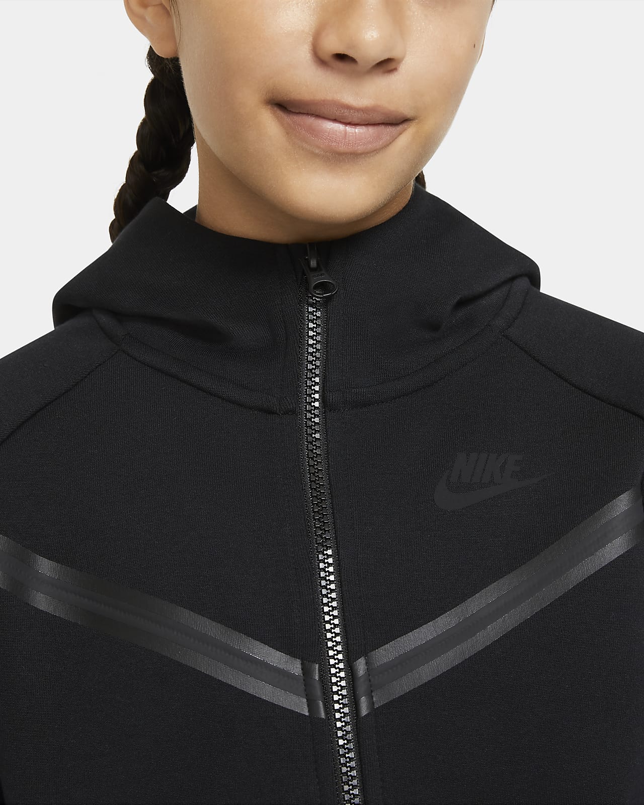 Nike Sportswear Tech Fleece Hoodie met rits voor meisjes. Nike BE