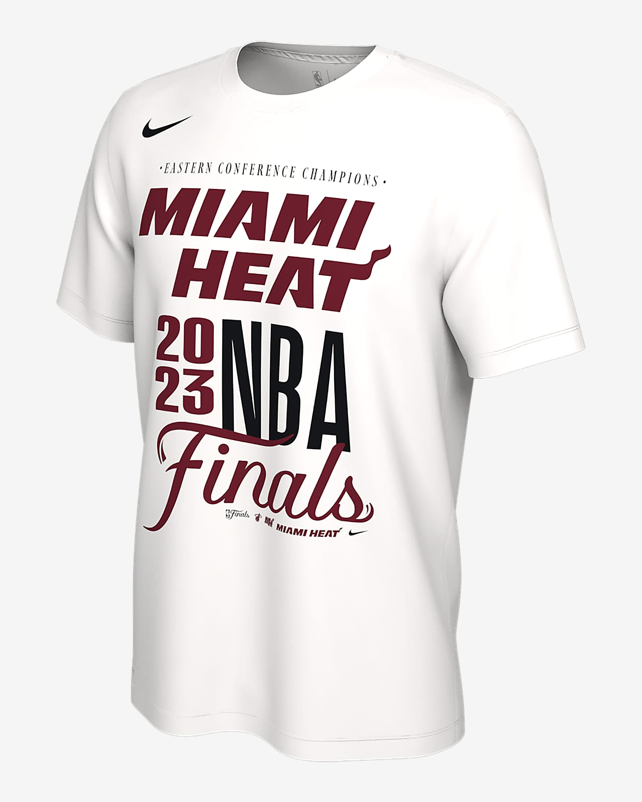 Nike Adult 2023 NBA Finals Bound Miami Heat T-Shirt, Men's, XXL, White
