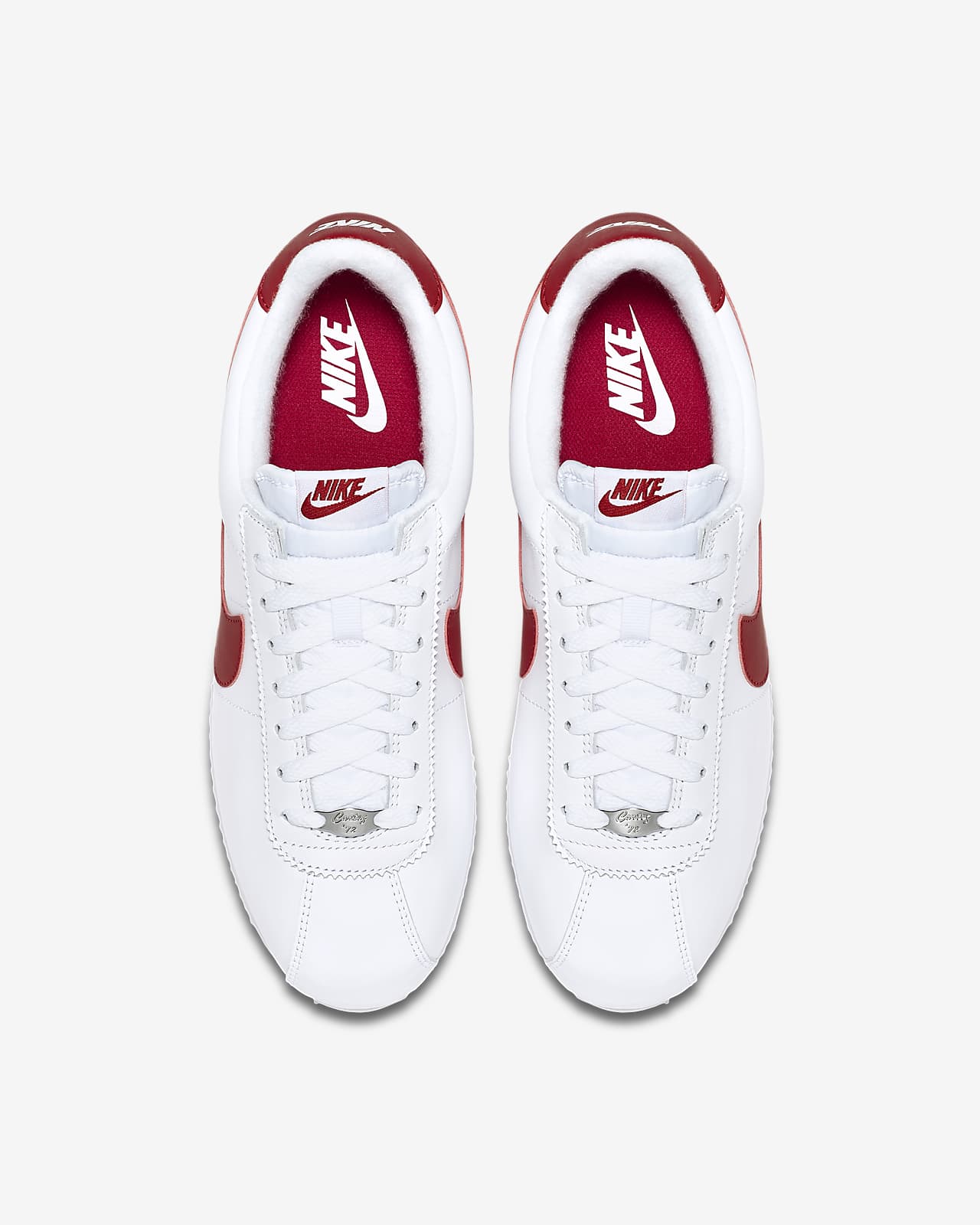 mens nike cortez white and red