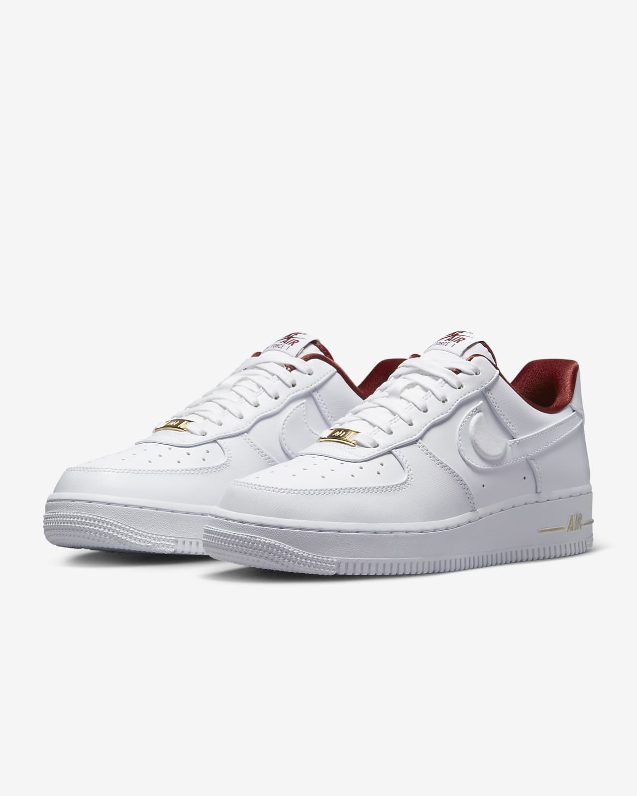  Nike Women's Air Force 1 Basketball Shoes,  White/White-metallic Gold, 6.5