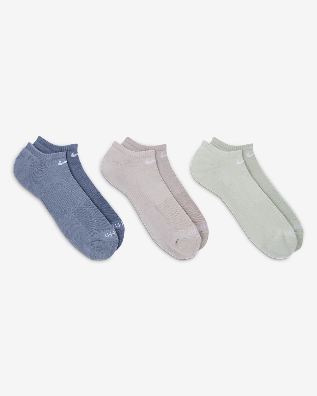 Calcetines Nike Everyday Plus Cushioned (3 pares) en violeta, verde y  blanco