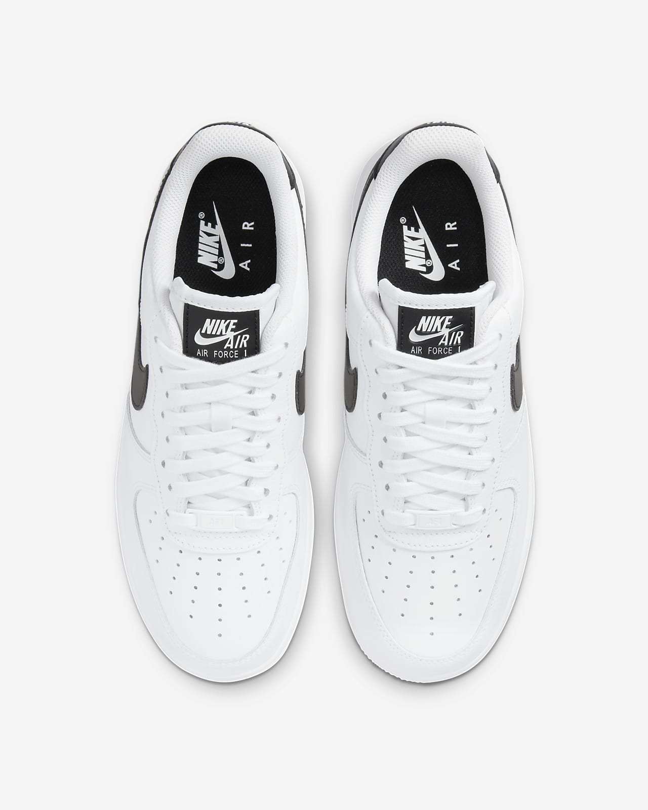 Nike air force 1 2025 all white black swoosh