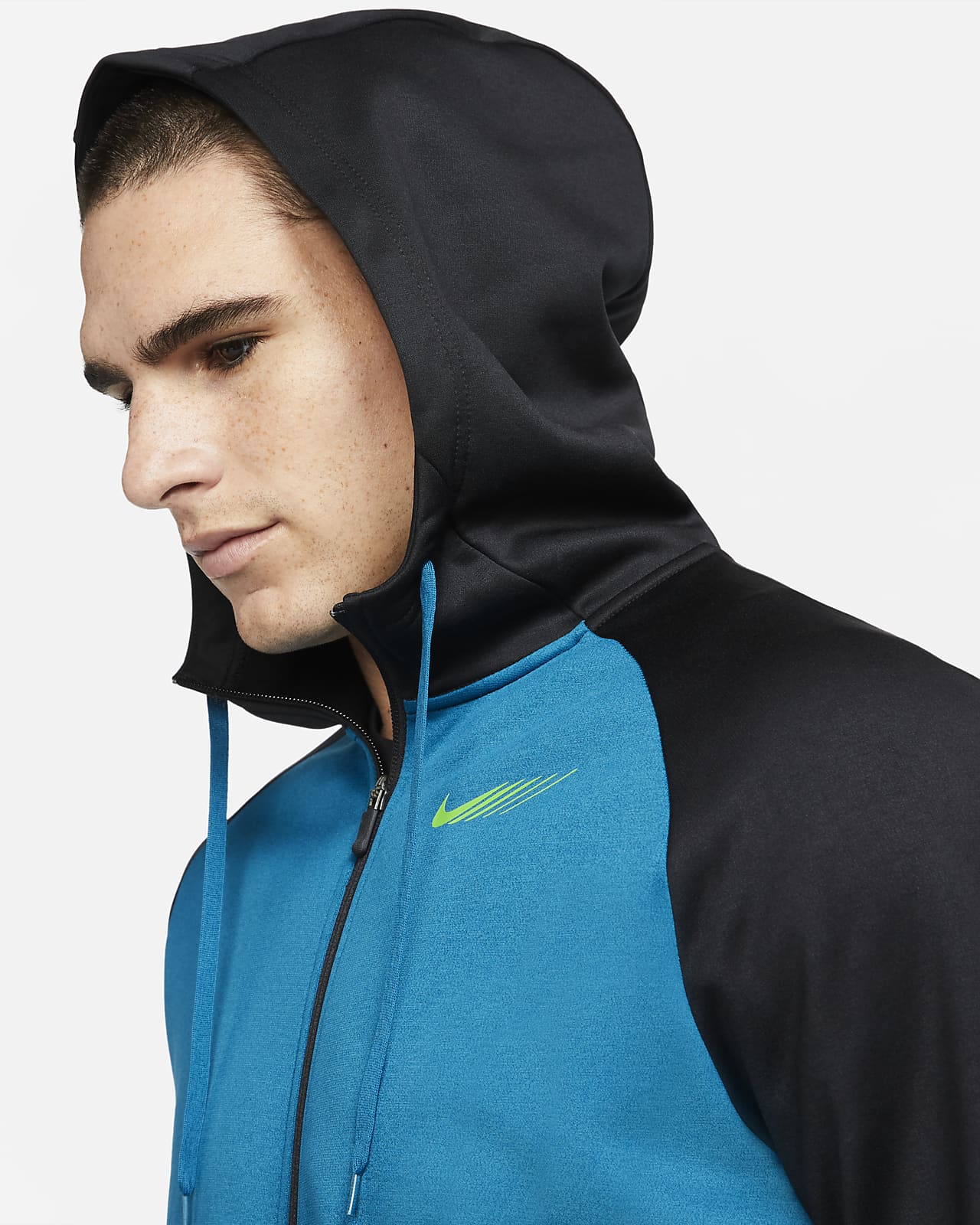 nike men's full zip black hoodie