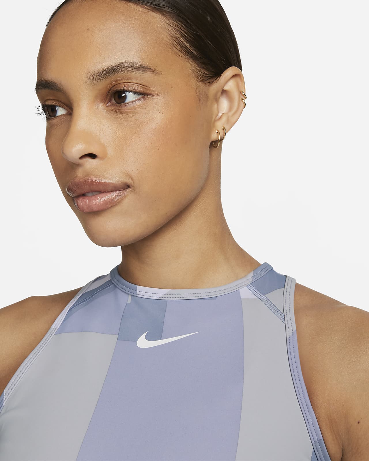 Nike Women's Pro Dri-Fit Cropped Training Tank Top, XL, Oxygen Purple