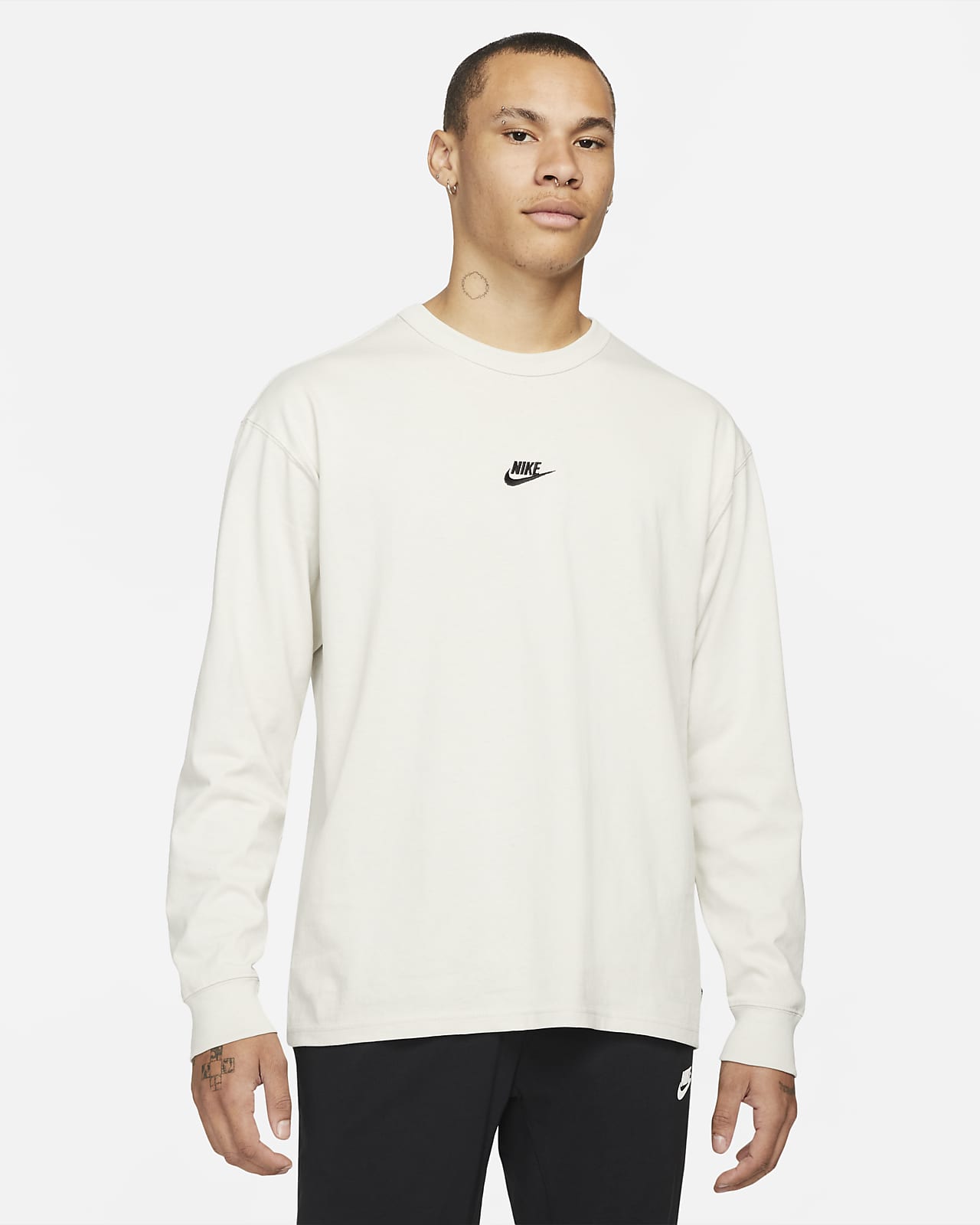 nike men's white long sleeve