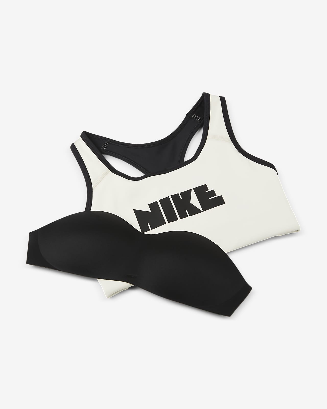 Nike 819727-100: Classic Girls Womens White Black Black Sports Bra