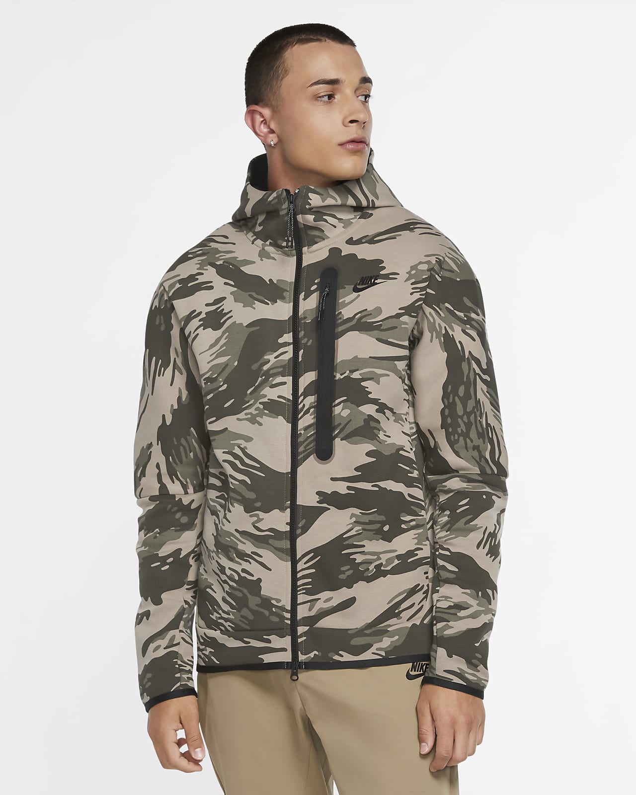 Sudadera con capucha de camuflaje con cierre completo para Nike Sportswear Tech Fleece. MX