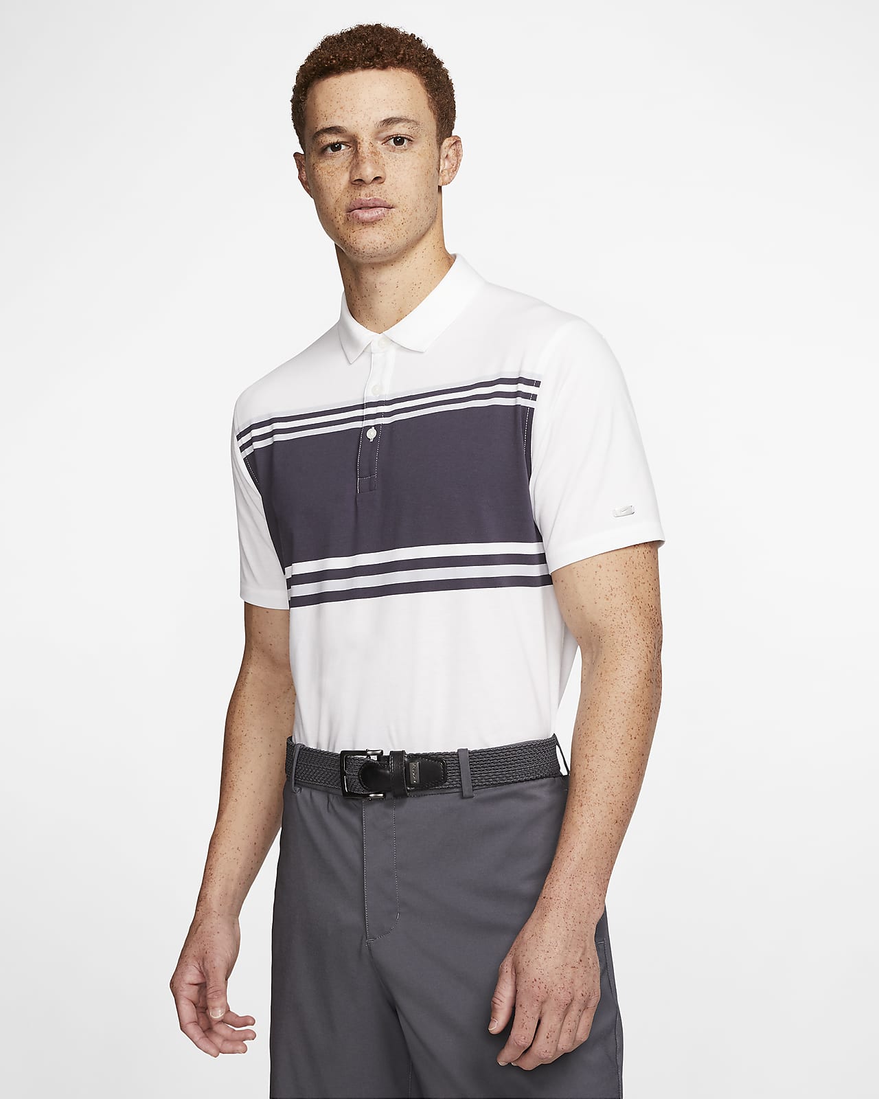 nike dri-fit player men's striped golf polo