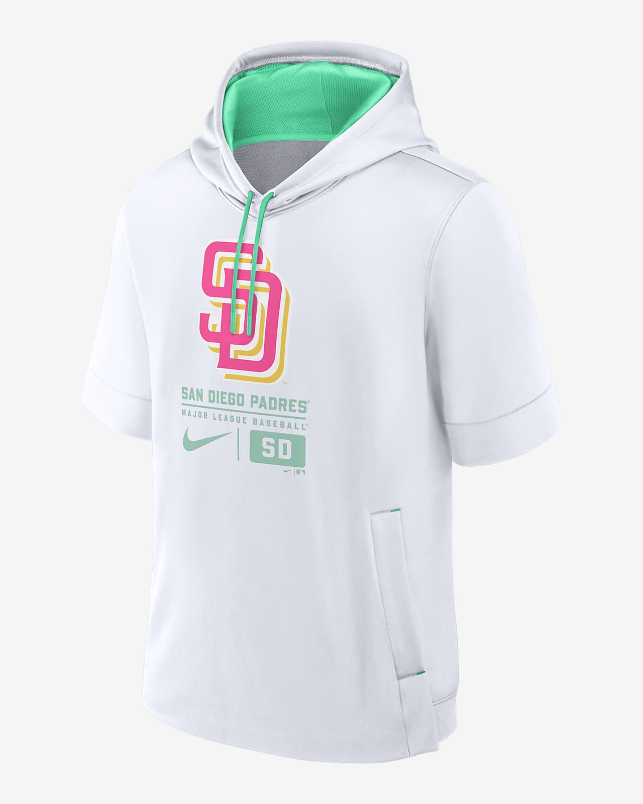 Sudadera con gorro sin cierre de manga corta Nike de la MLB para hombre San Diego Padres City Connect