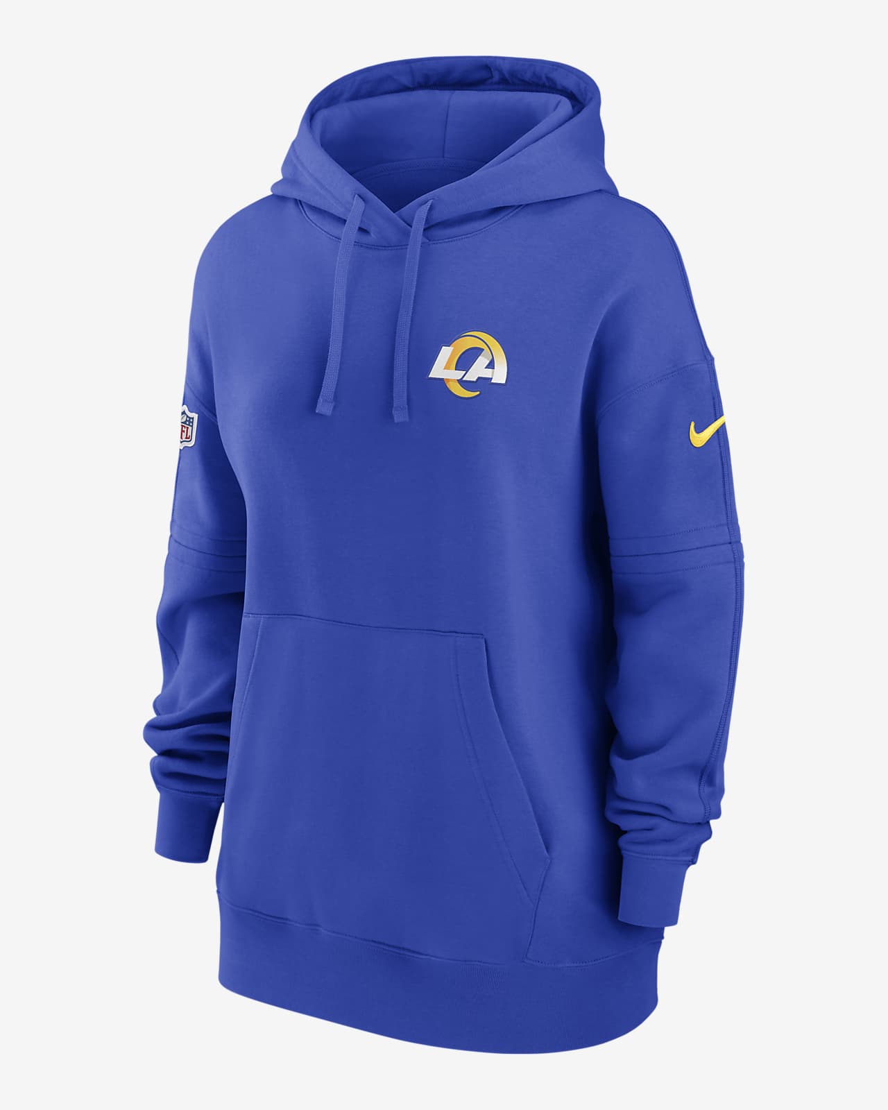 Nike Women's Sideline Club (NFL Los Angeles Rams) Pullover Hoodie in Blue, Size: 2XL | 00MW4NP95-E7V