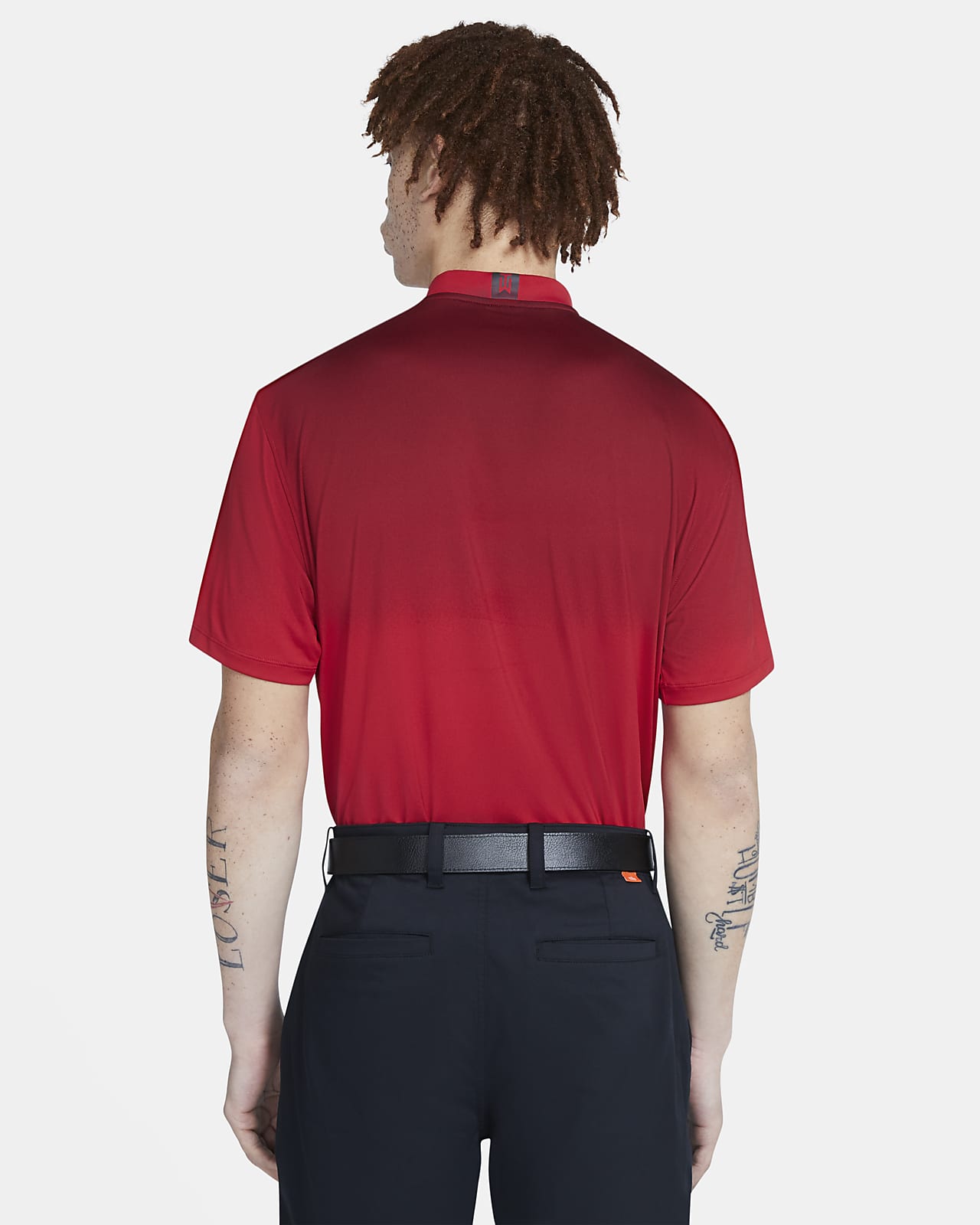 red nike golf polo