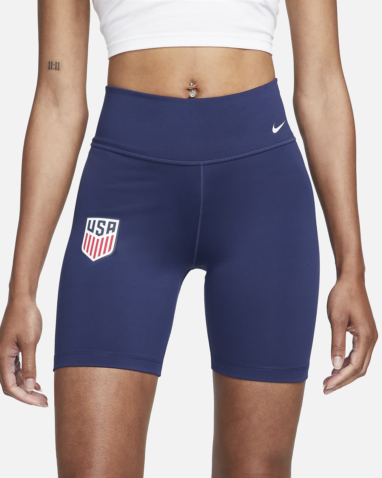 Shorts de ciclismo Nike One de tiro medio de 18 cm para mujer U.S