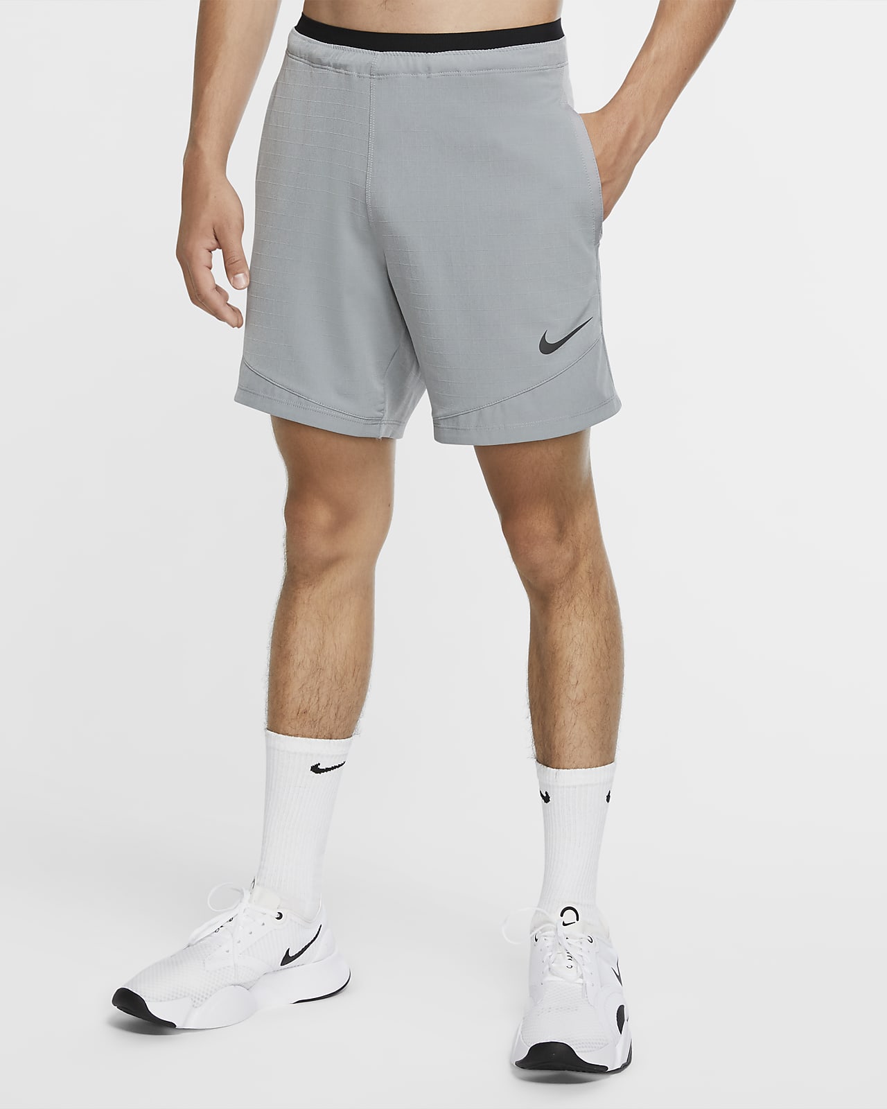 nike pro training shorts grey