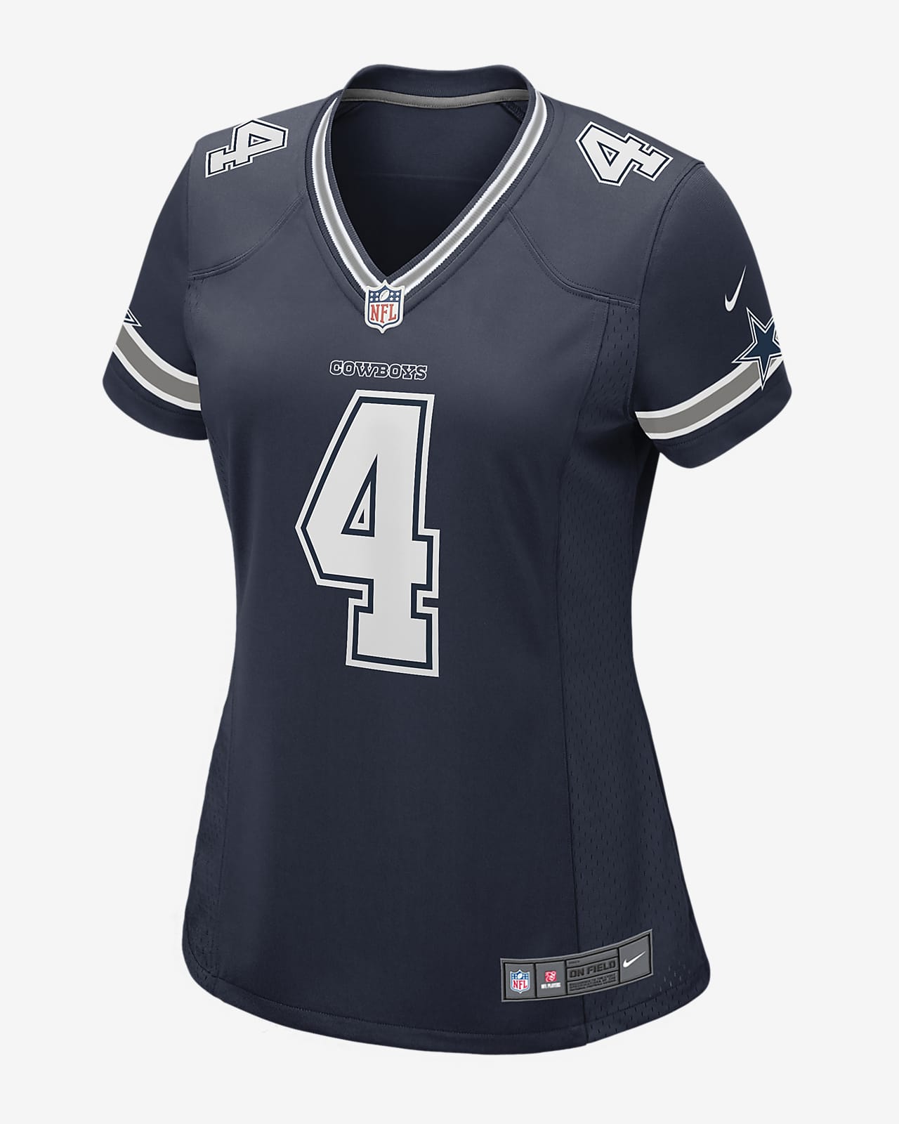 Camiseta de fútbol americano para mujer NFL Dallas Cowboys (Dak Prescott)