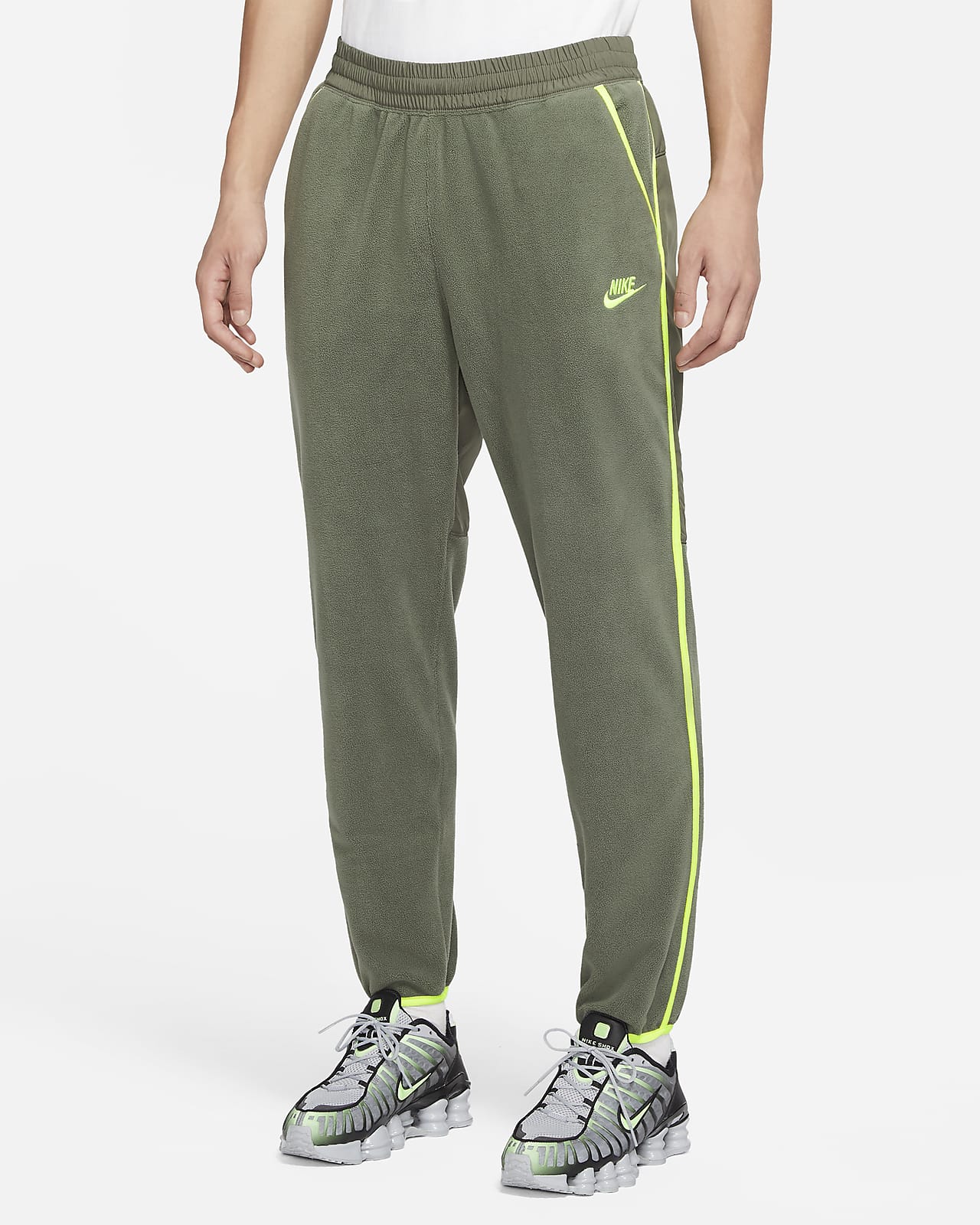 green nike fleece pants