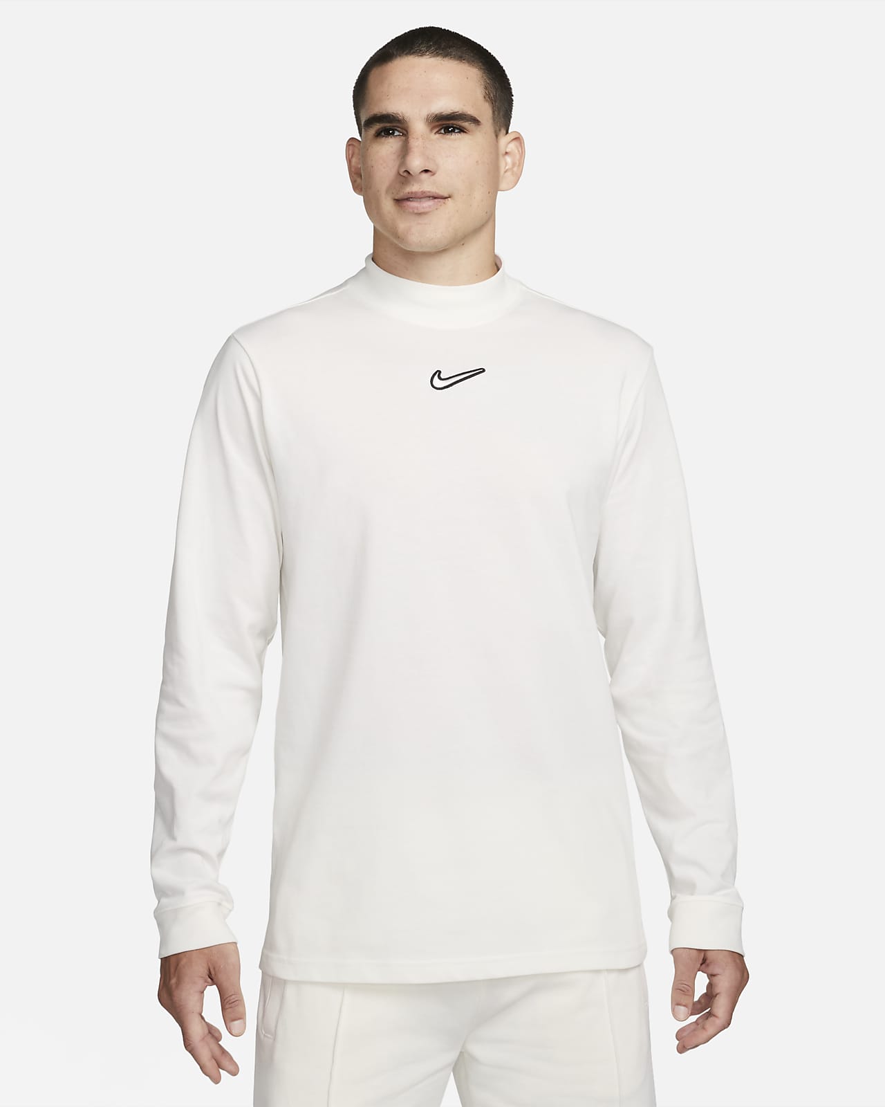 Exclusive Men's Nike NFL Long Sleeve Mock Neck White Shirt