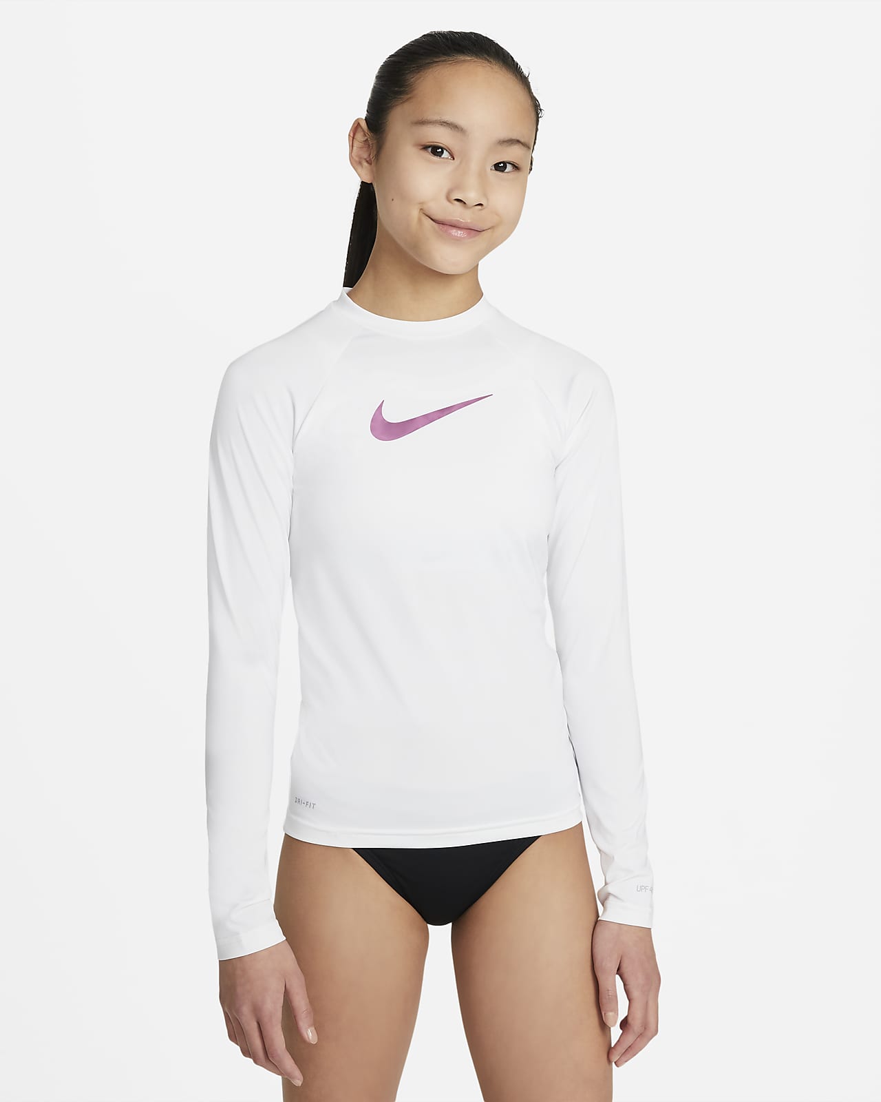 Camiseta Hydroguard de manga larga para niña talla grande Nike Swoosh