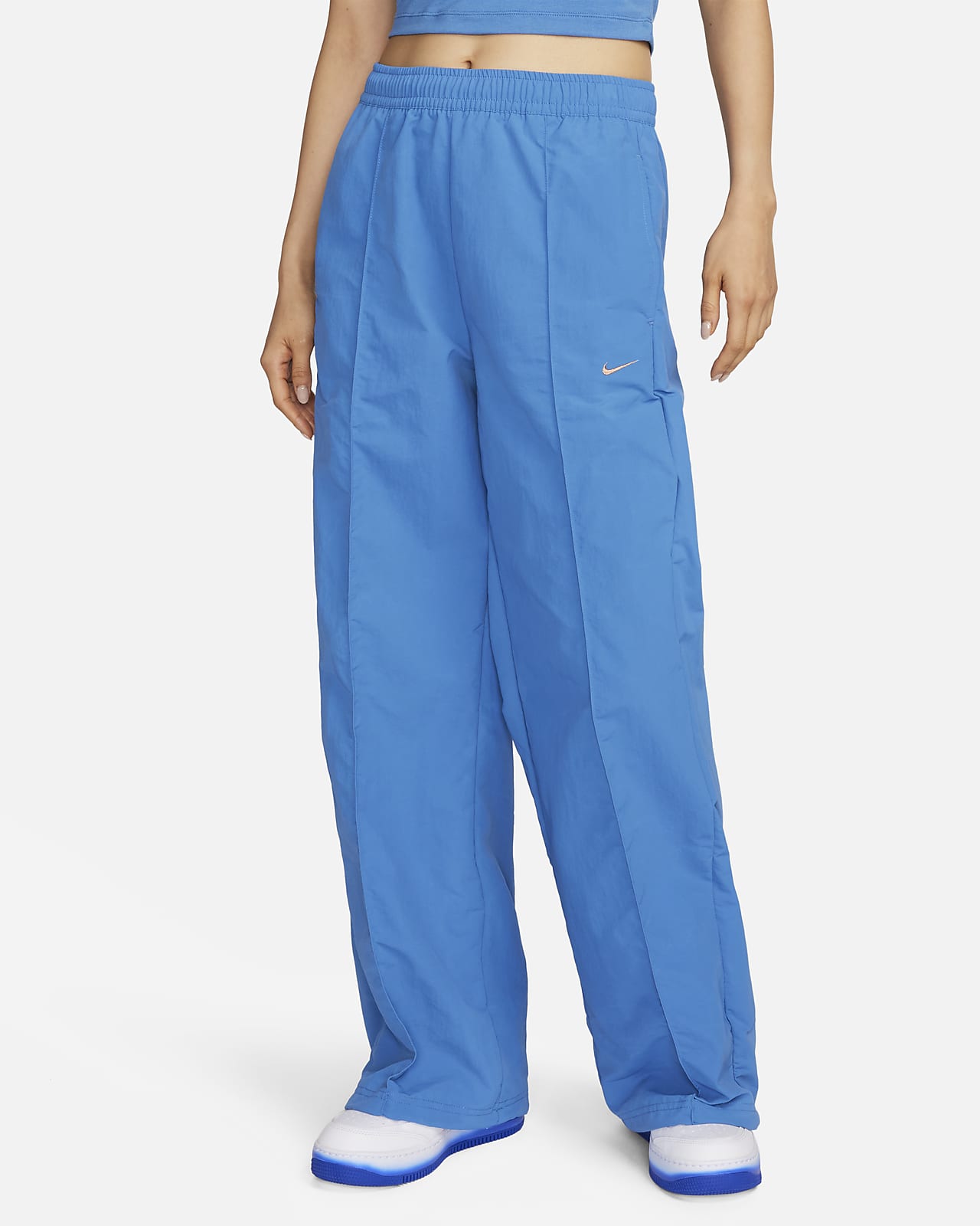 Nike Track Pants Womens Size M 8-10 Navy Blue White Stripe Zip Mid Rise  Athletic | eBay