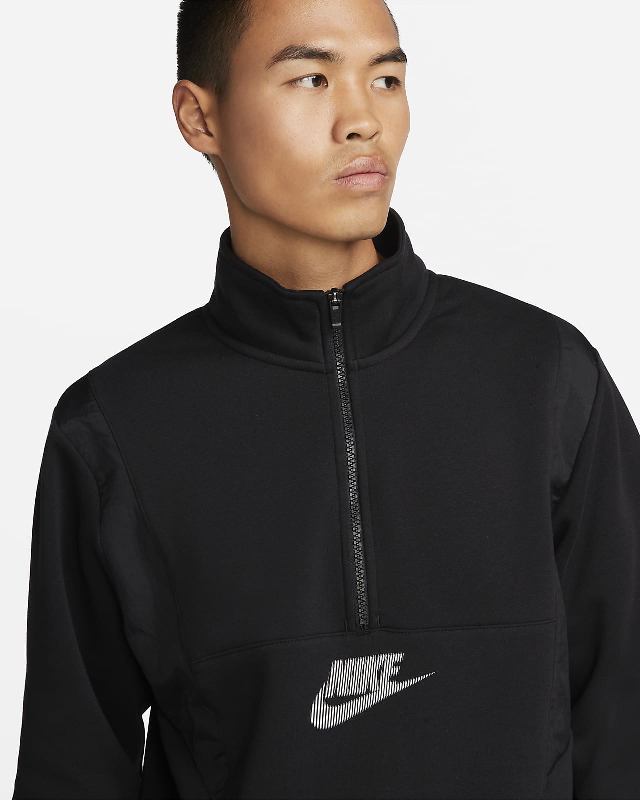 Nike Sportswear Hybrid Camiseta de tejido Fleece con media cremallera. Nike  ES