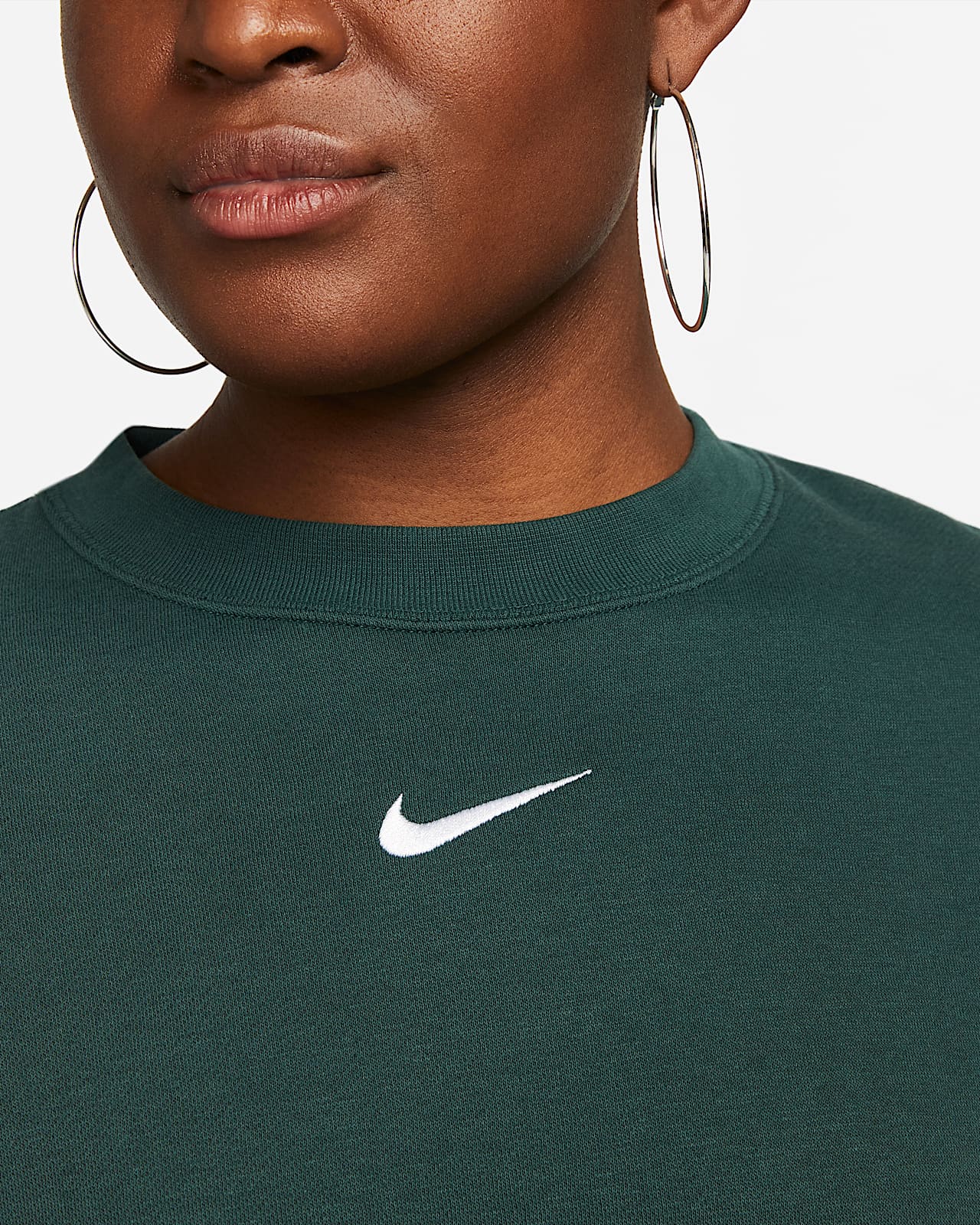 Sudadera de cuello redondo de tejido Fleece oversized para mujer Nike  Sportswear Collection Essentials. Nike.com