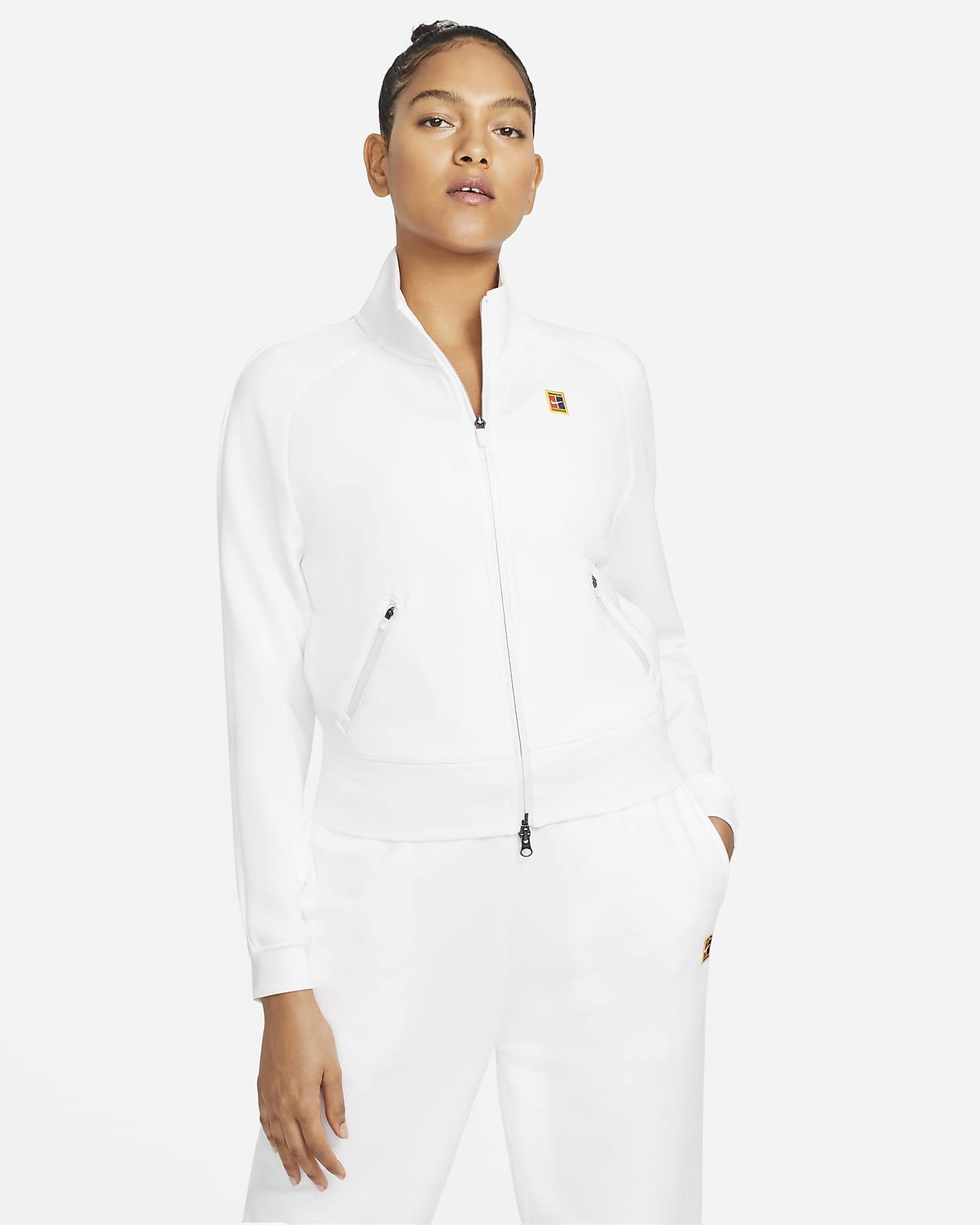 nike court jacket white